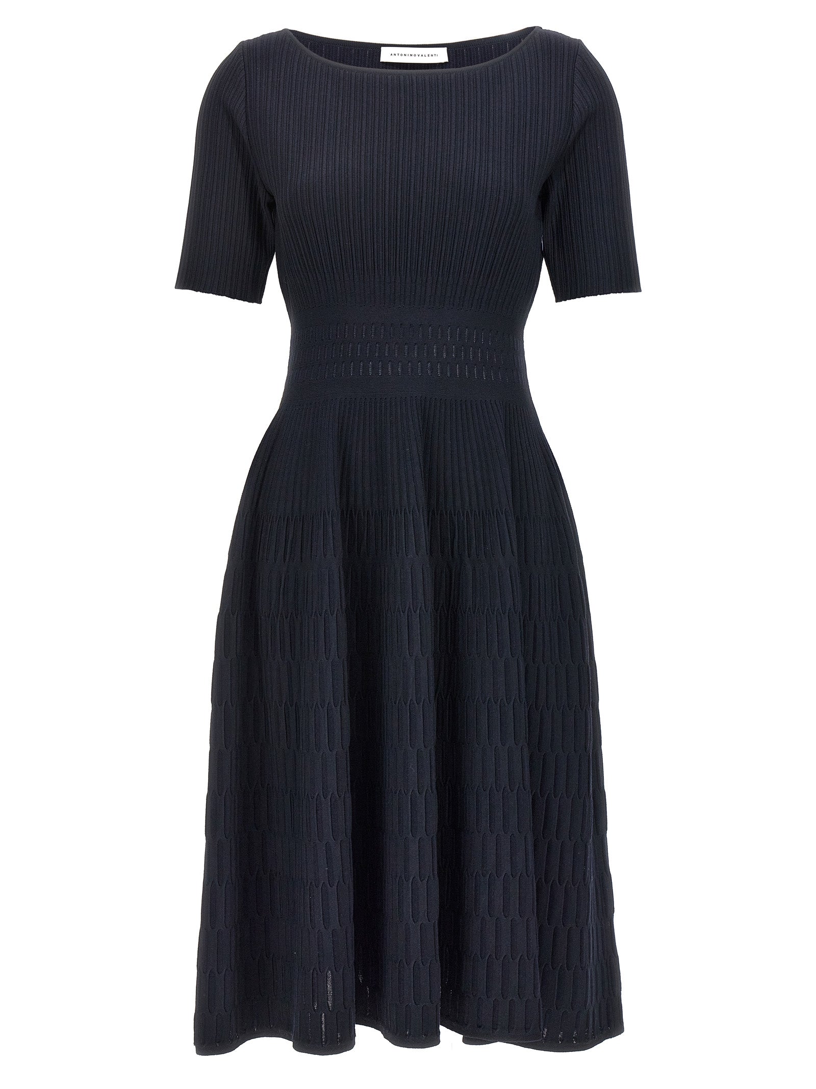 ANTONINO VALENTI Blue Viscose Midi Dress