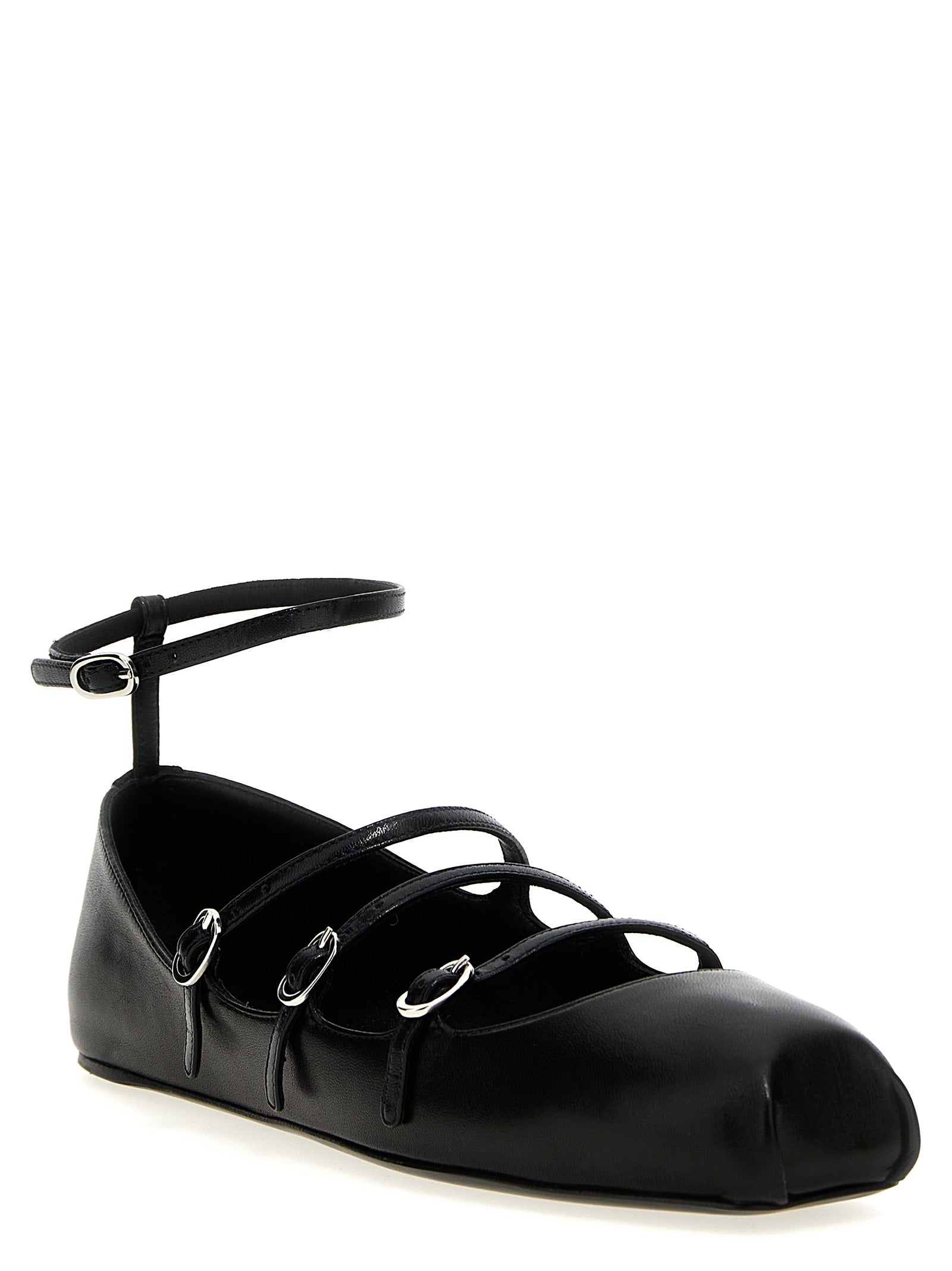 Alexander McQueen Black Calfskin Ballet Flats