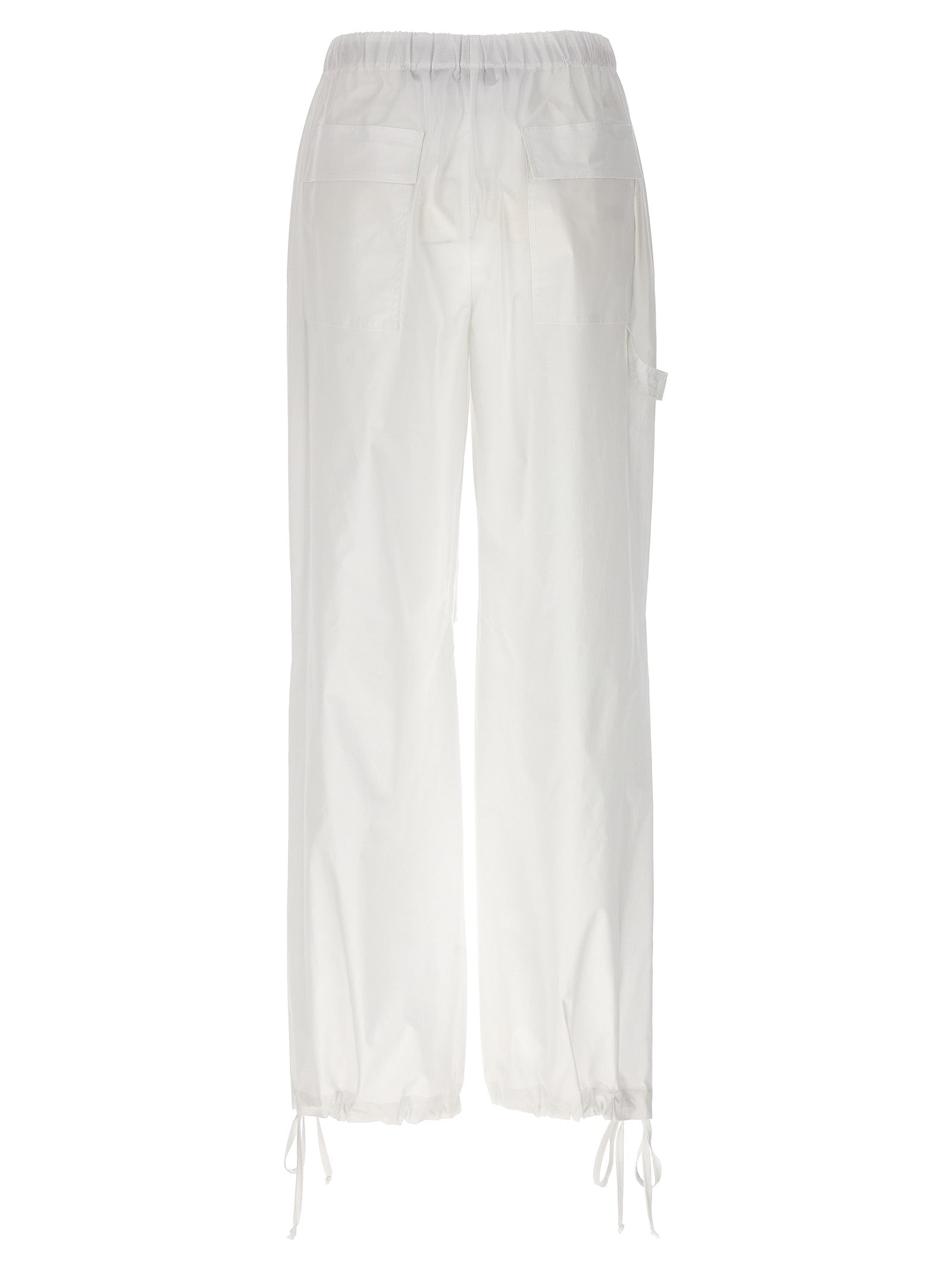 NUDE White Cotton Cargo Pants