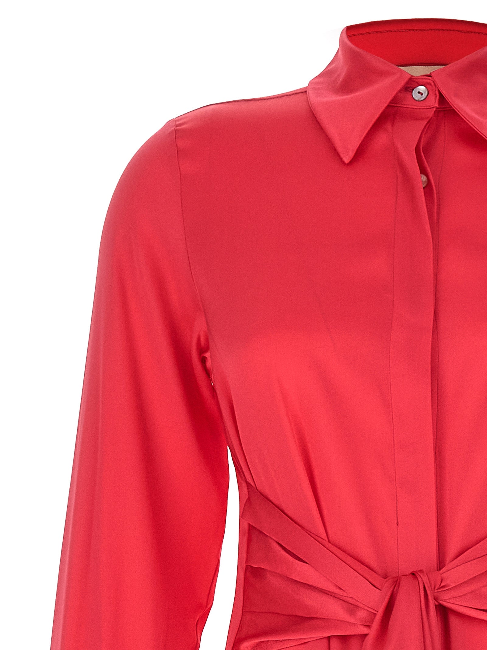 LE TWINS Fuchsia Silk Long Dress