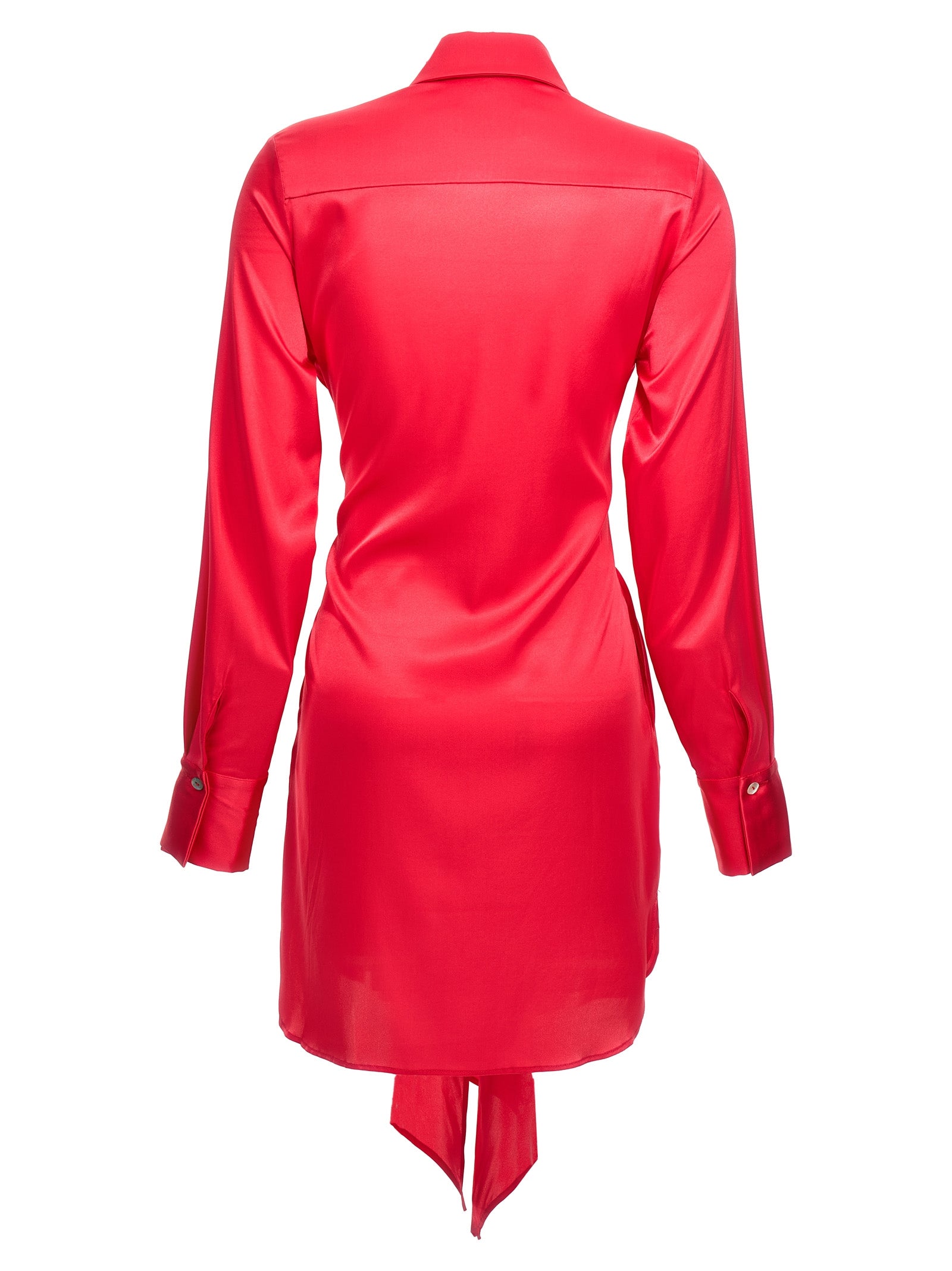 LE TWINS Fuchsia Silk Short Dress