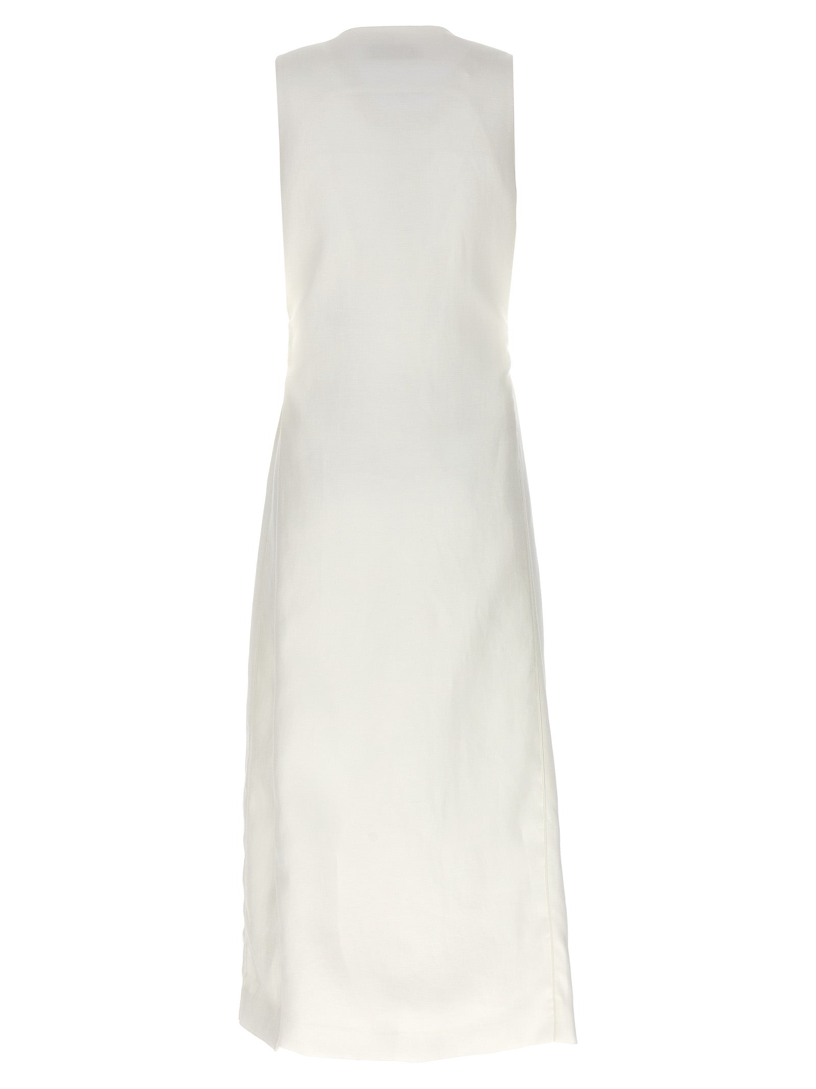 Max Mara White Flax Sleeveless Jacket