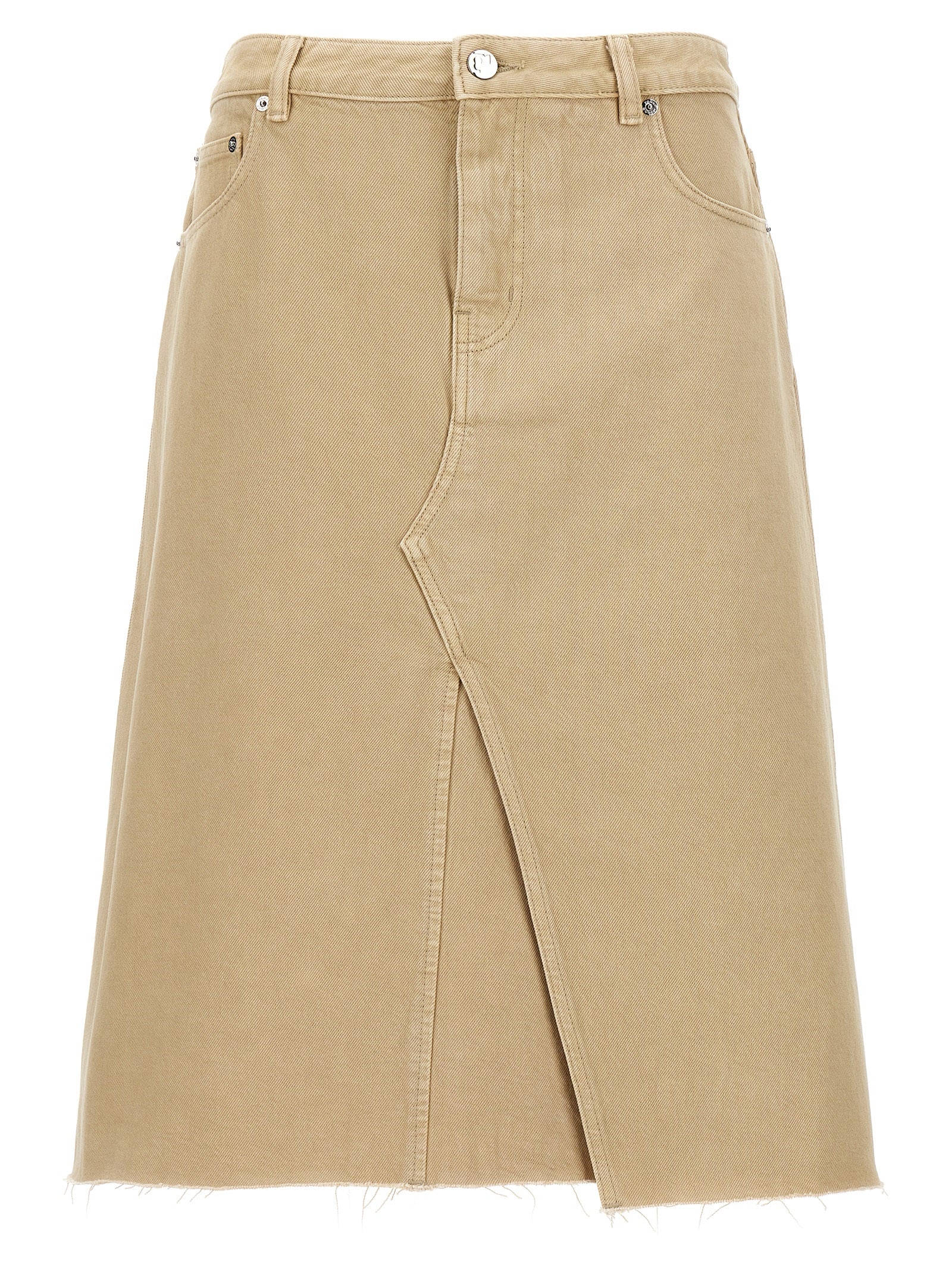 Tory Burch Beige Cotton Midi Skirt