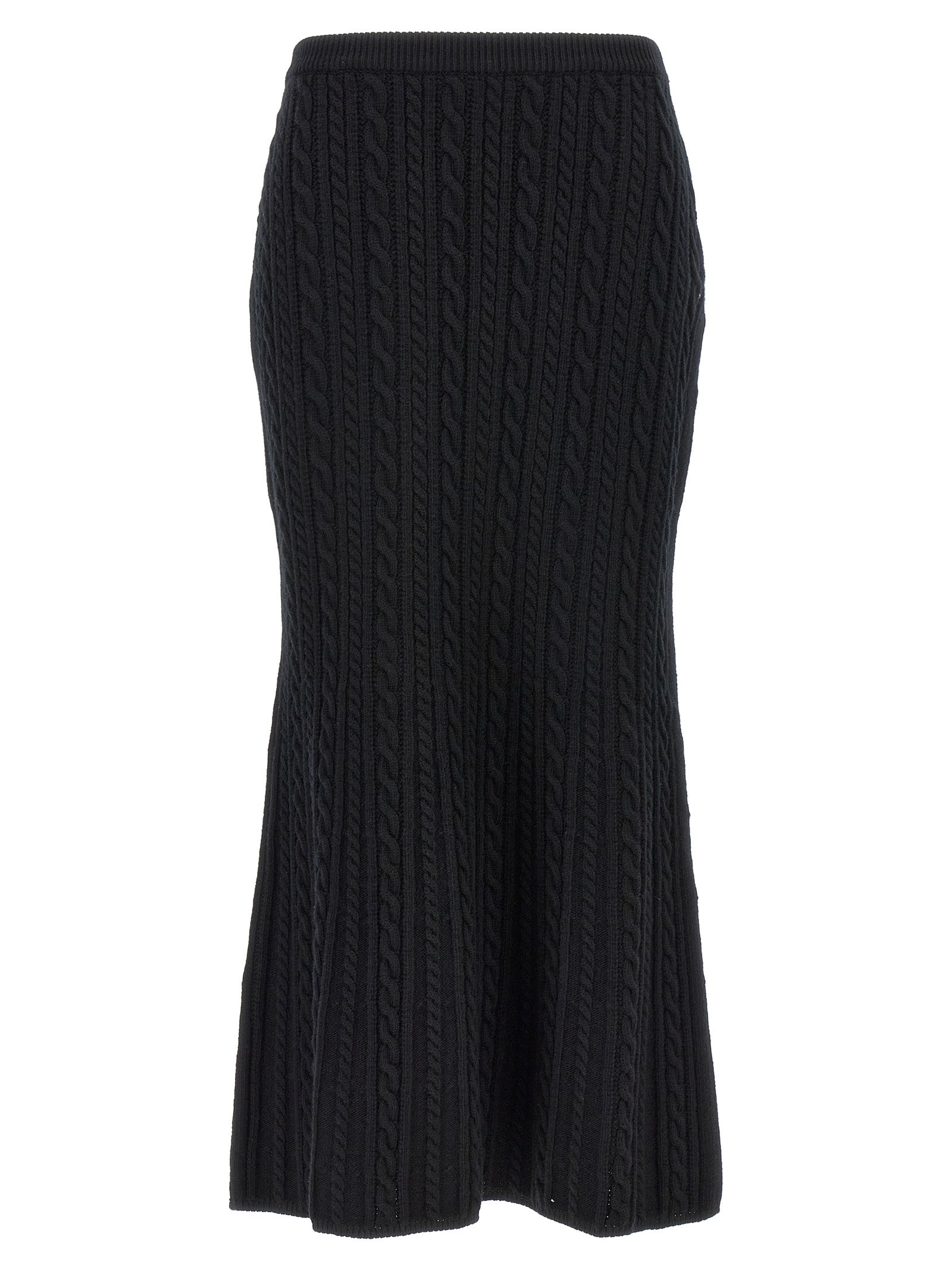 Alessandra Rich Black Wool Mini Skirt