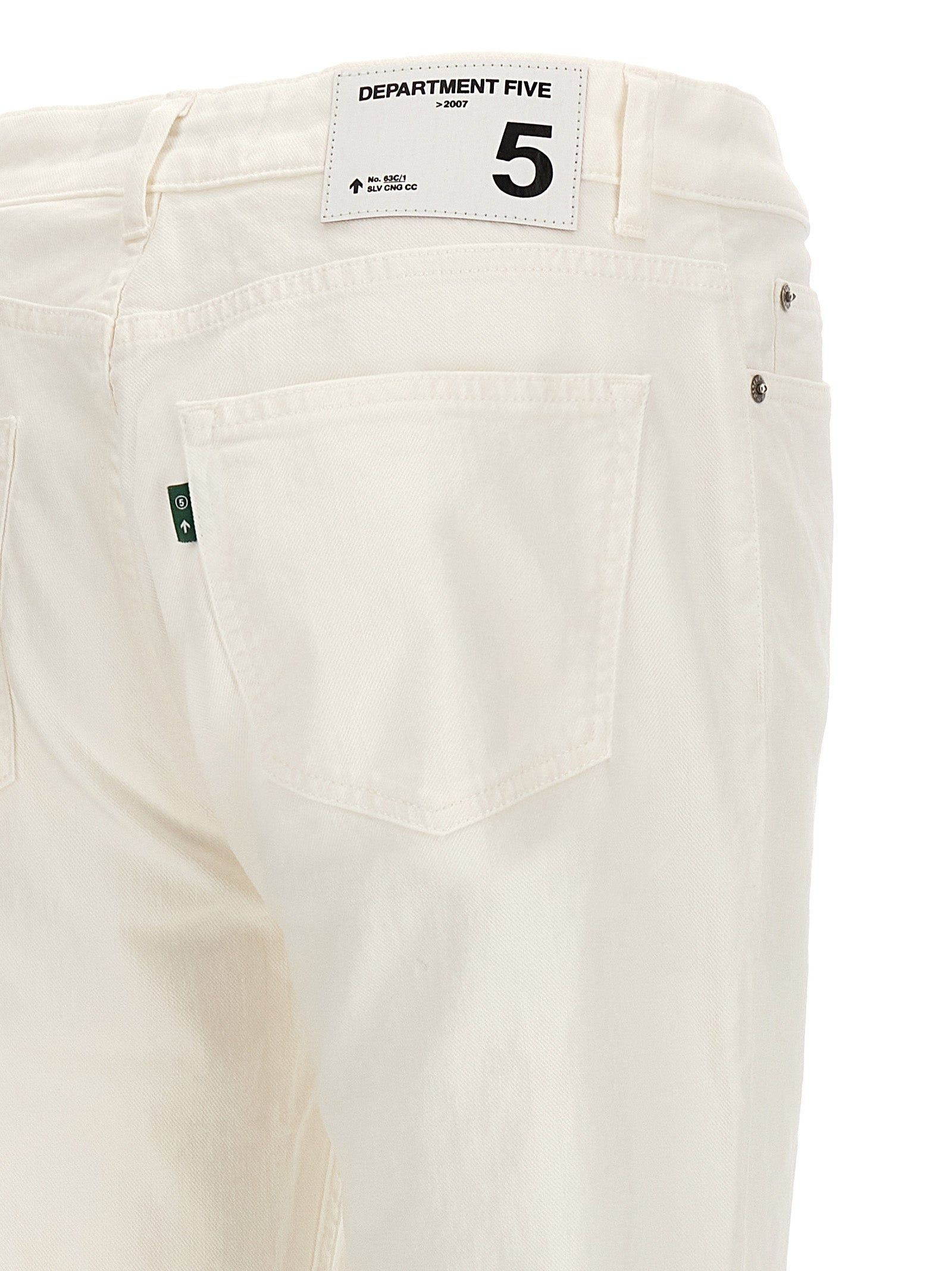 Department 5 White Cotton Straight-Leg Jeans
