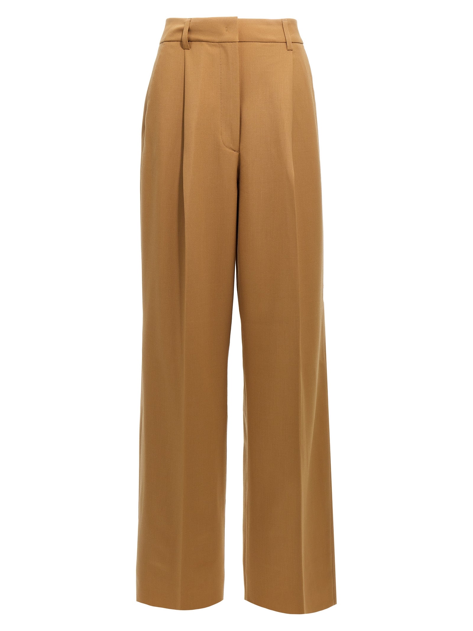 THELATEST Brown Polyester Pants