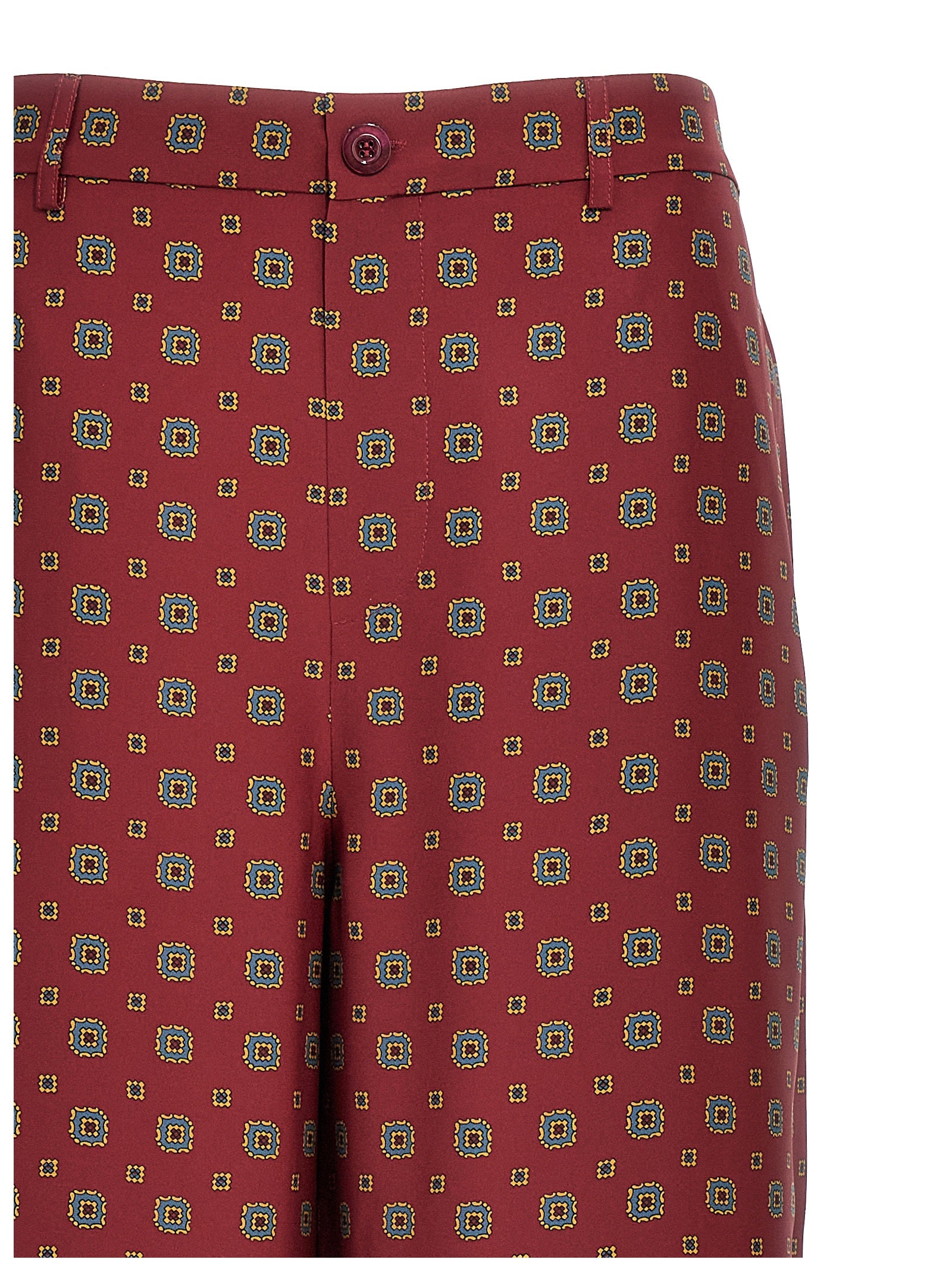 Moschino Bordeaux Silk Casual Pants