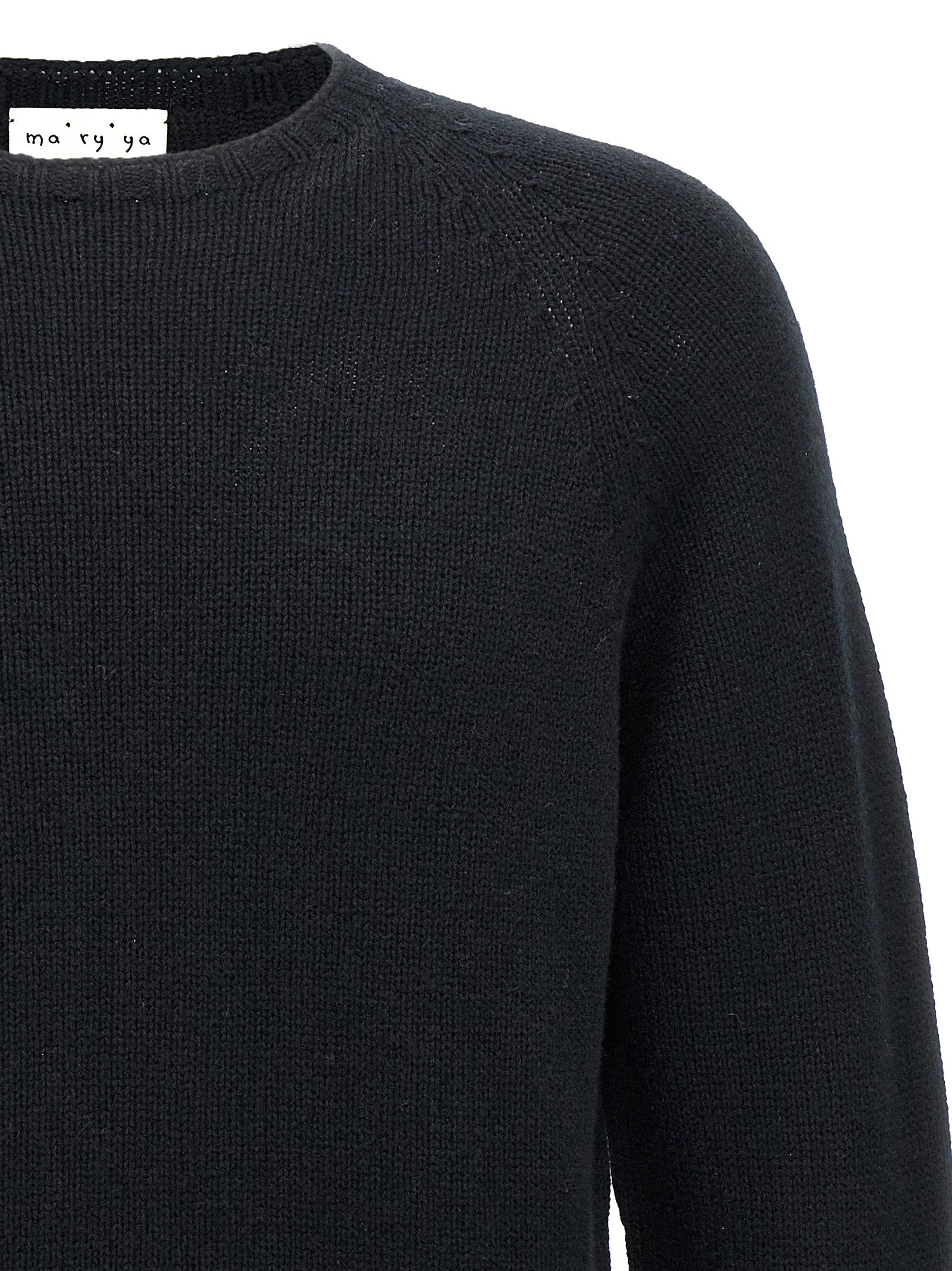 MA'RY'YA Black Wool Cardigan