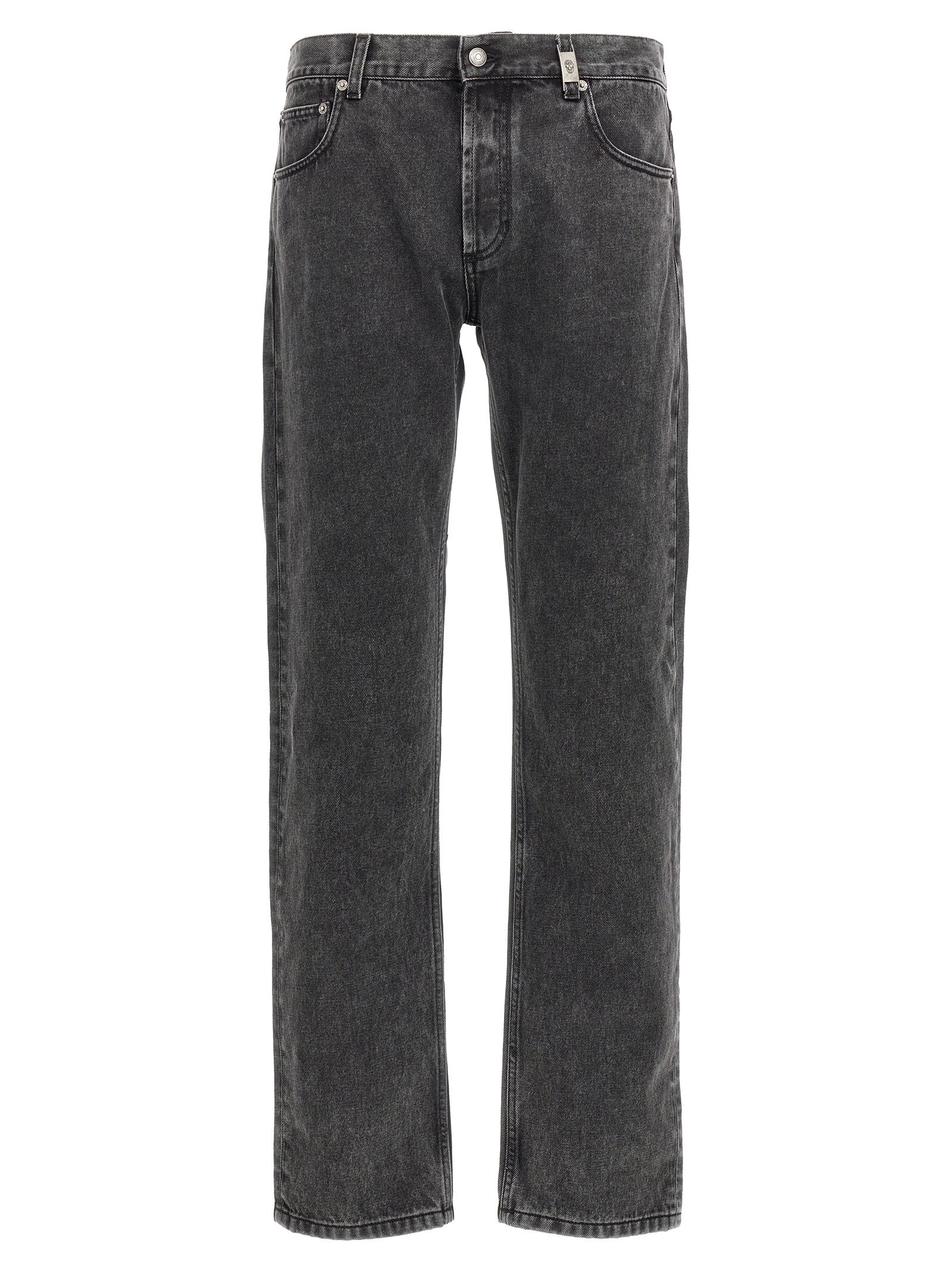 Alexander McQueen Black Cotton Straight-Leg Jeans