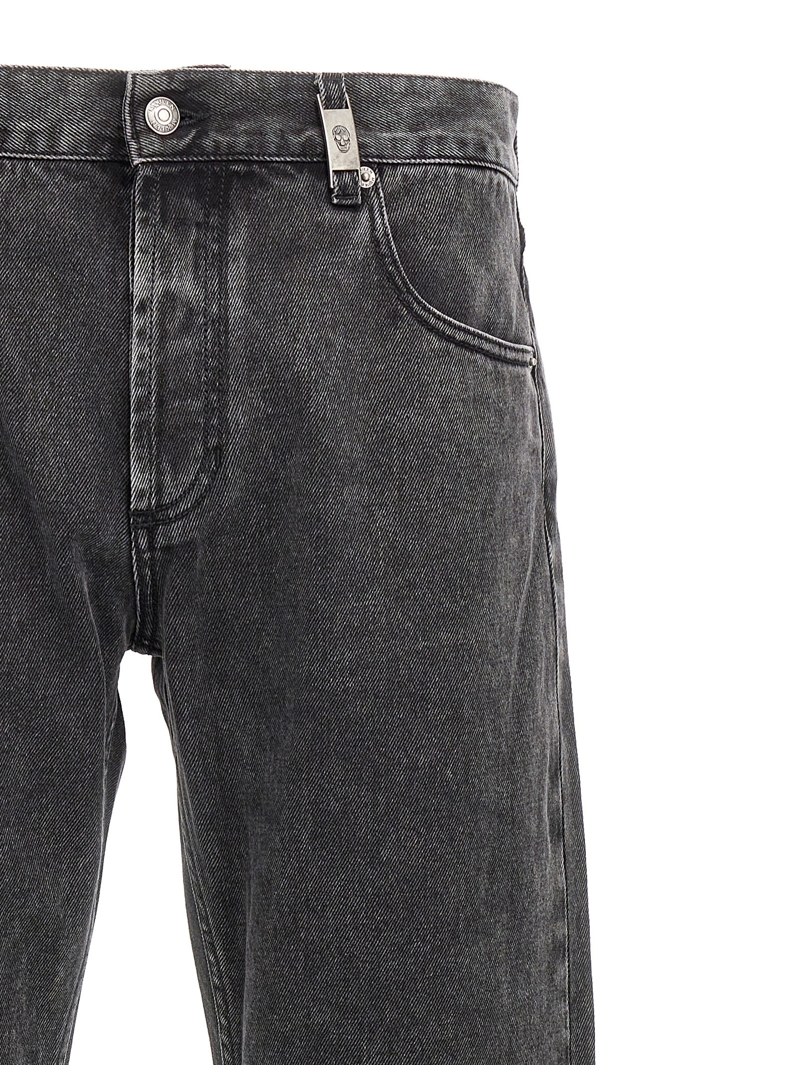 Alexander McQueen Black Cotton Straight-Leg Jeans