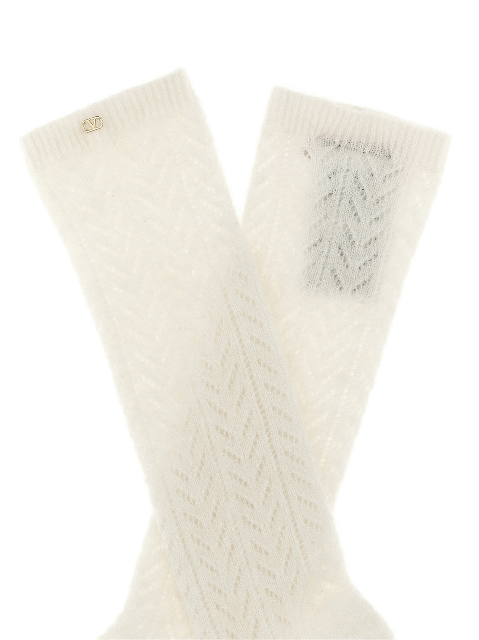 Valentino Garavani White Wool Socks