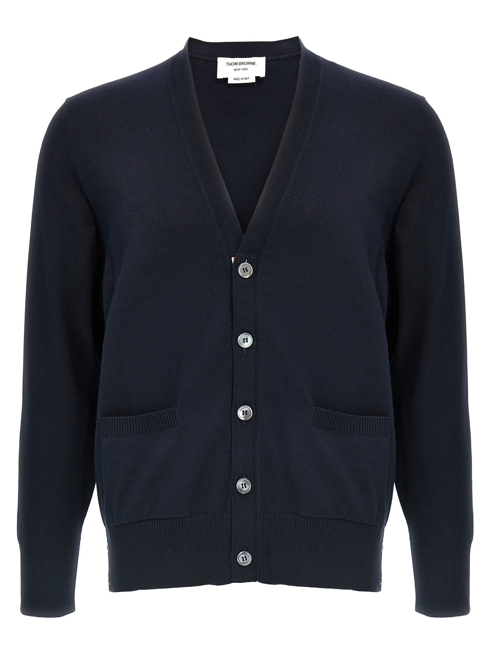 Thom Browne Blue Cotton Cardigan