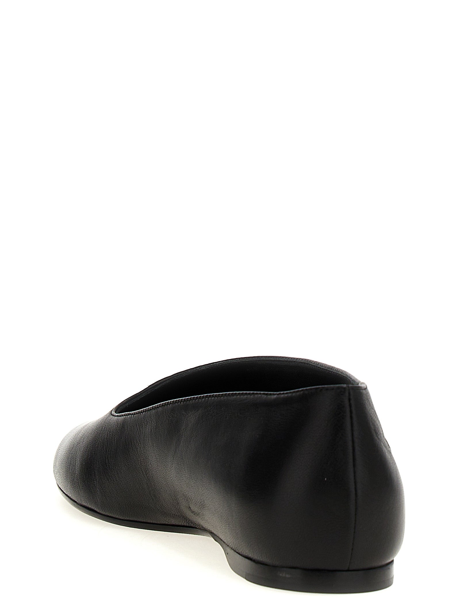 Khaite Black Lamb Leather Ballet Flats