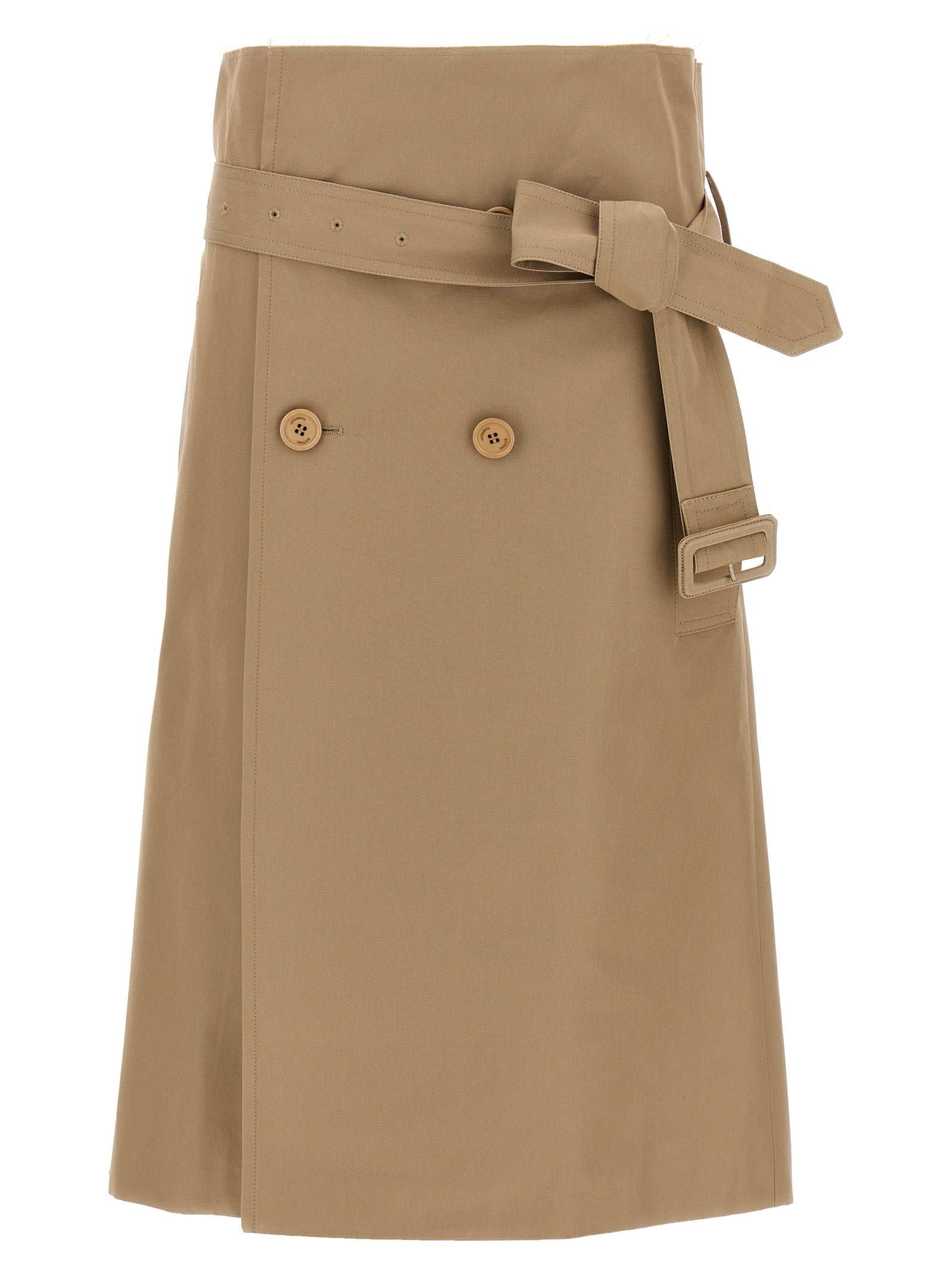 Vetements Beige Cotton Midi Skirt