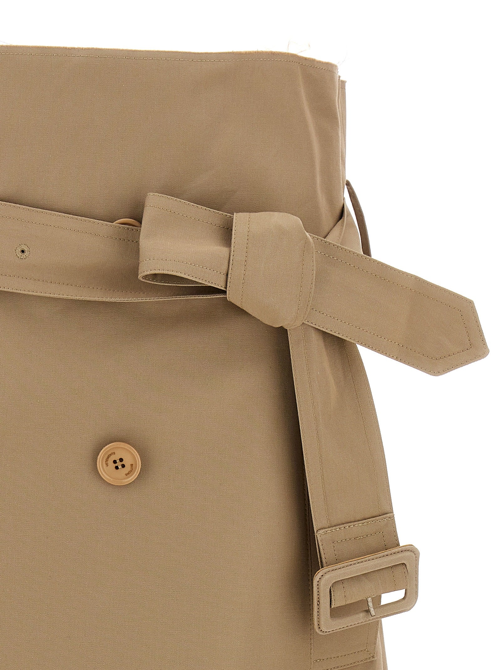 Vetements Beige Cotton Midi Skirt