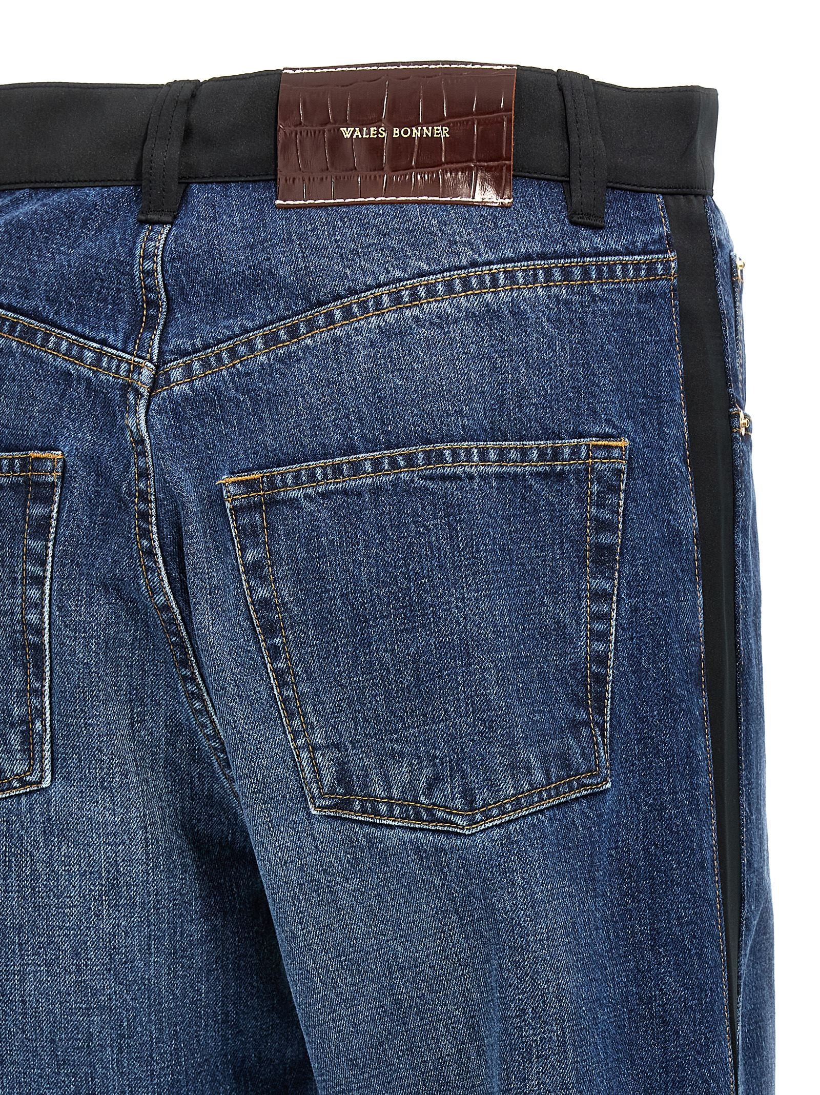 WALES BONNER Blue Cotton Straight-Leg Jeans