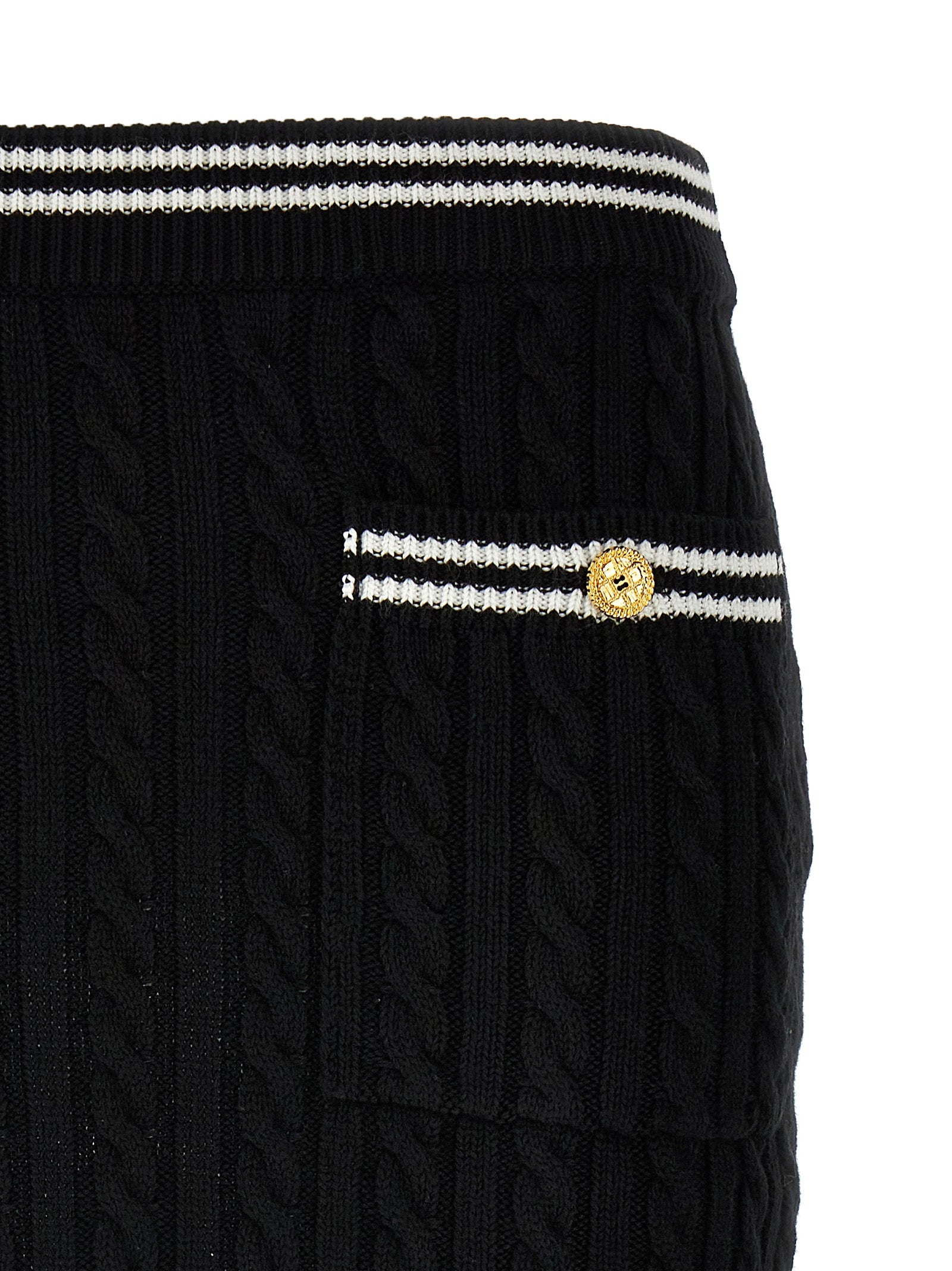 Alessandra Rich Bicolor Cotton Long Skirt
