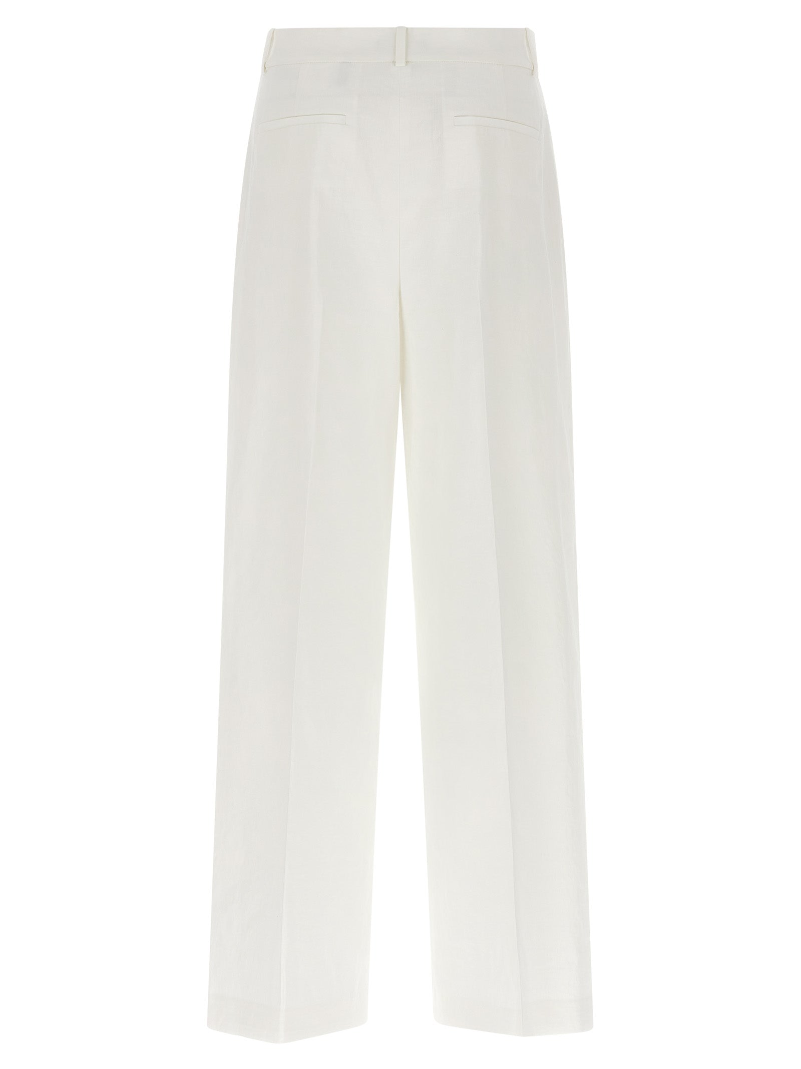 Theory White Linen Casual Pants