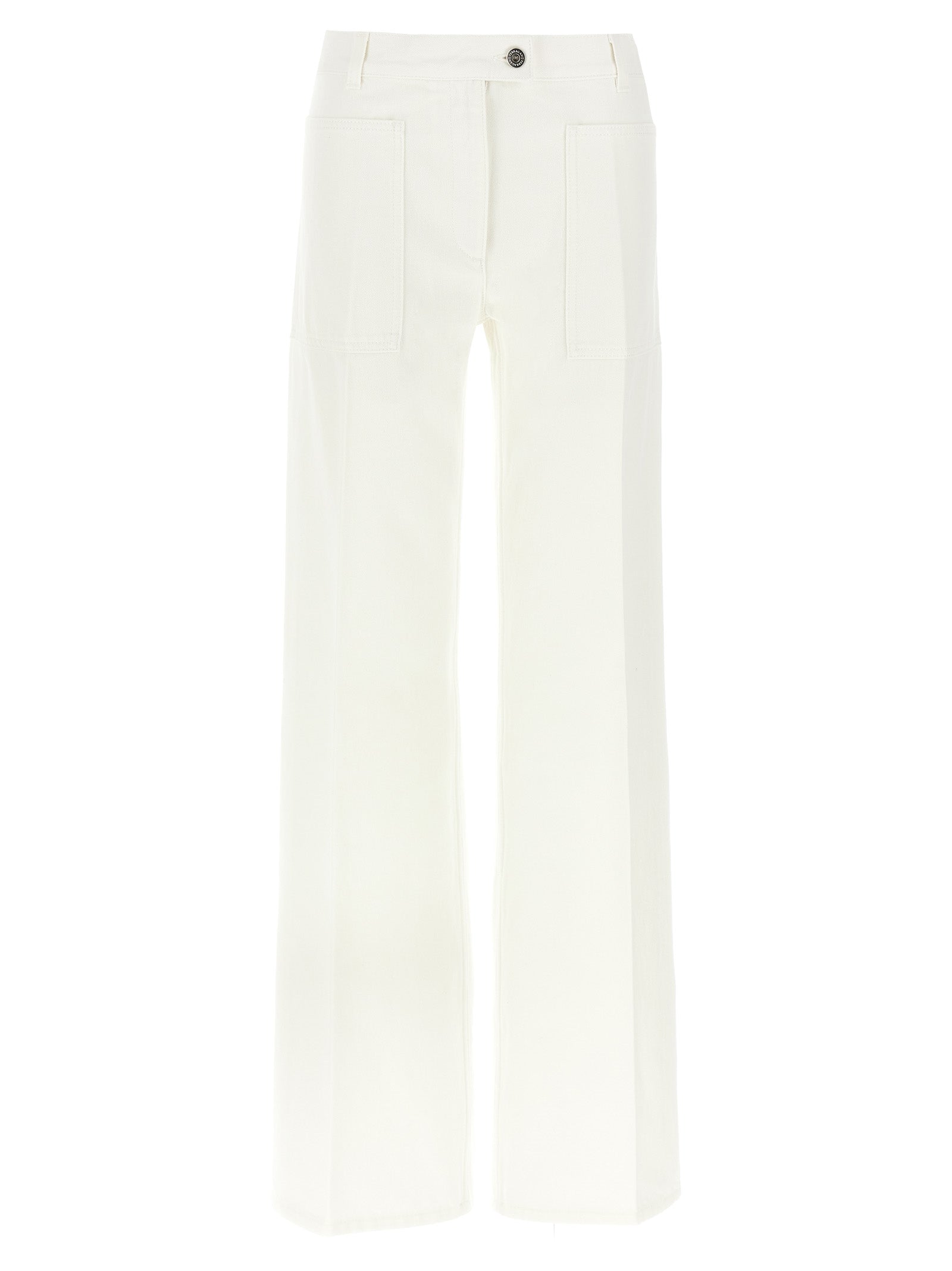 Ferragamo White Cotton Straight-Leg Jeans