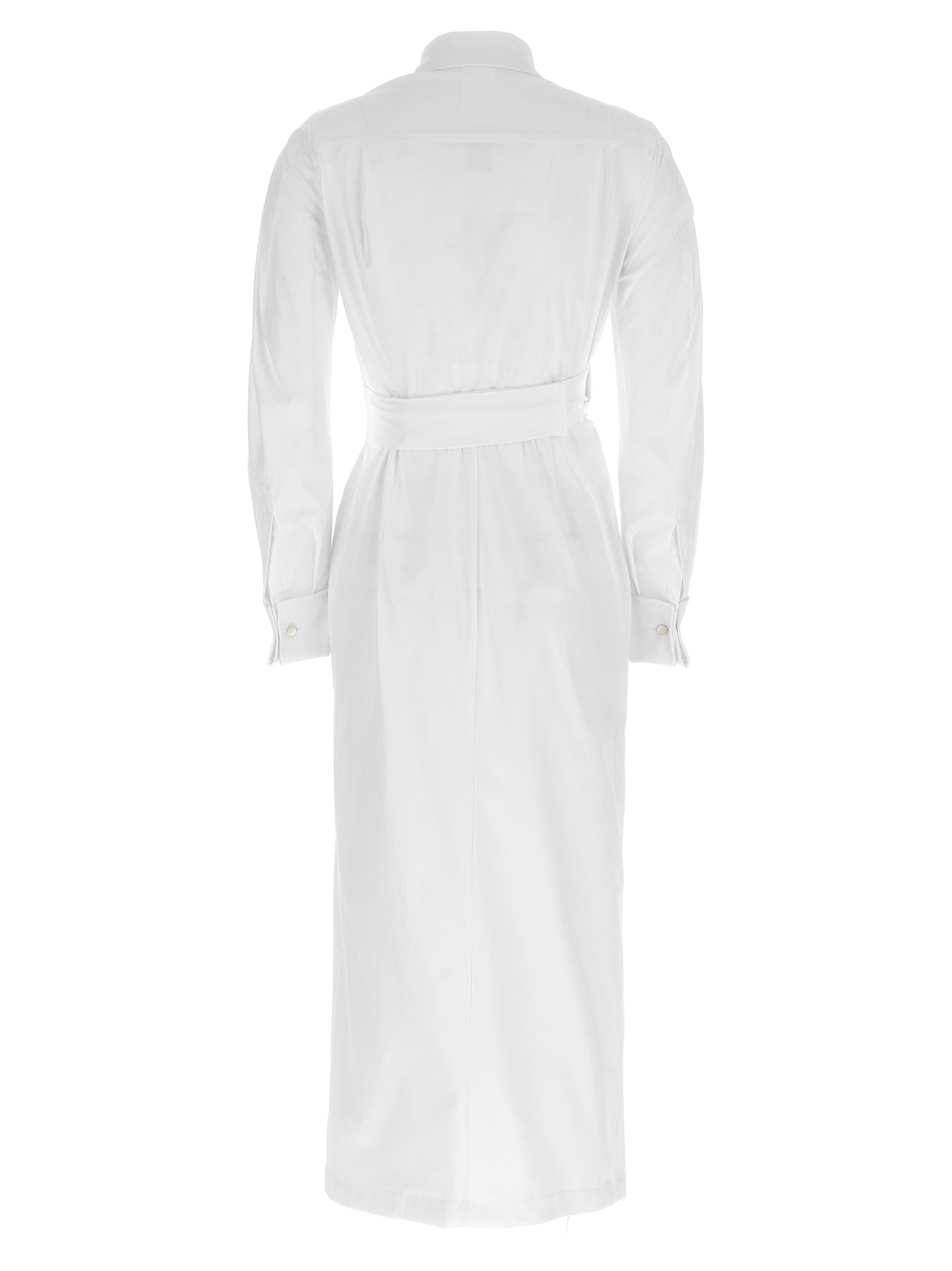 Max Mara White Cotton Long Dress