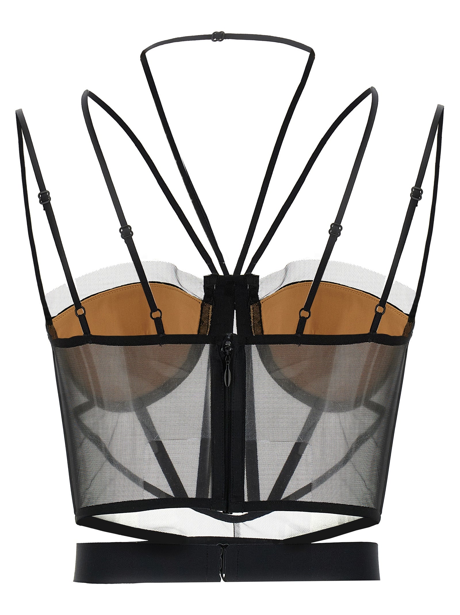Nensi Dojaka Black Polyamide Tank Tops