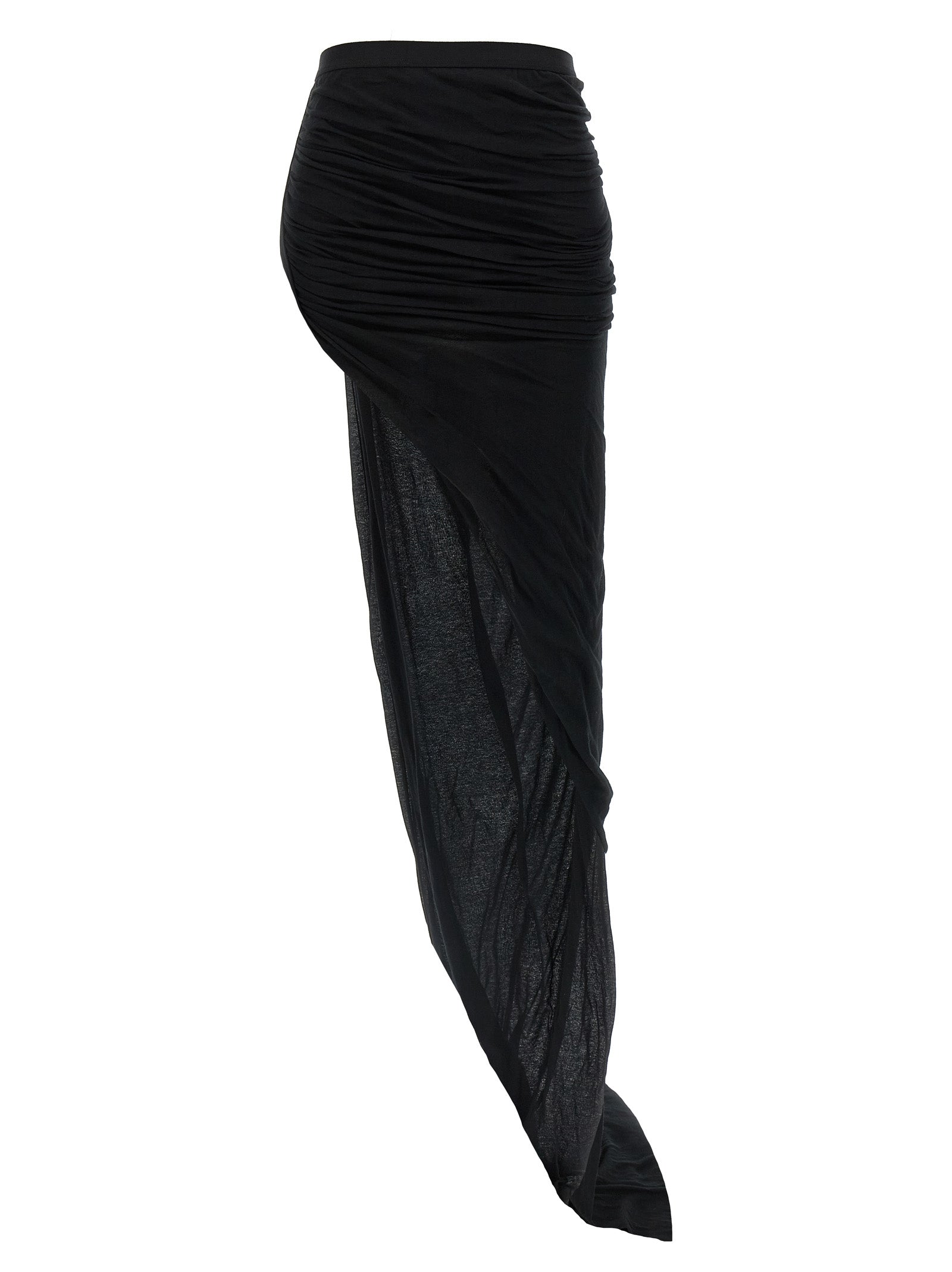 Rick Owens Black Cotton Mini Skirt