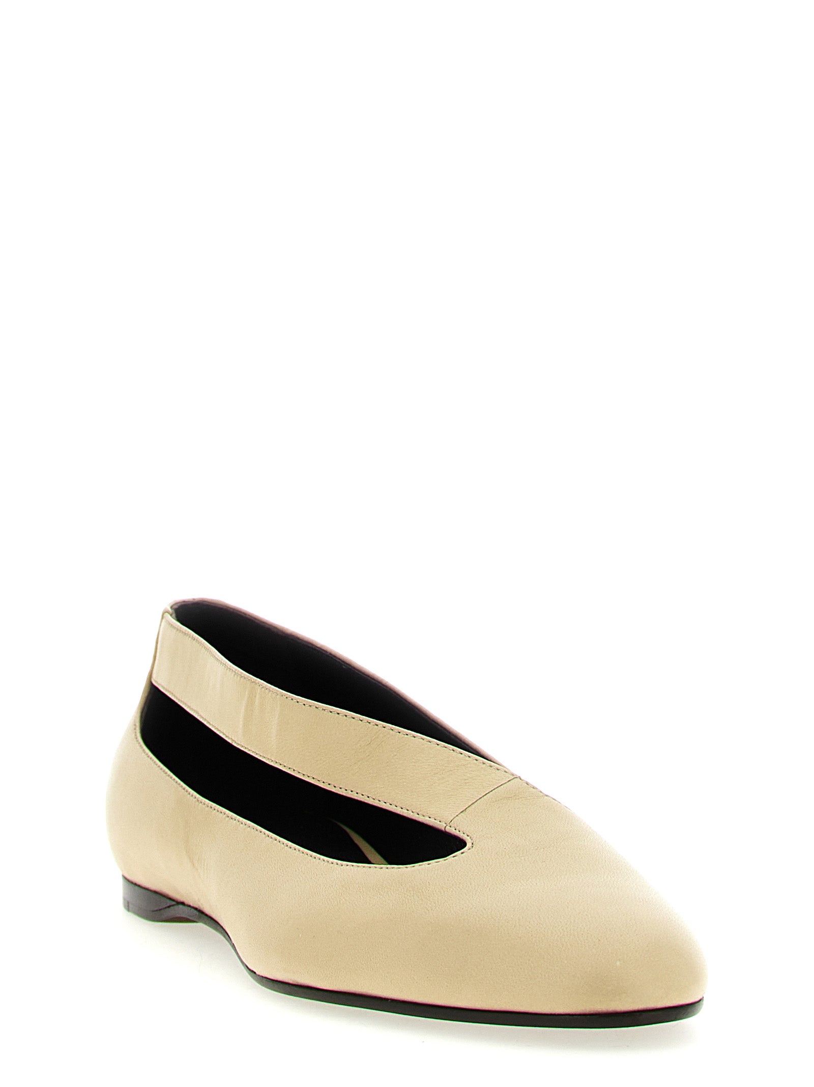 Khaite Beige Lamb Leather Ballet Flats