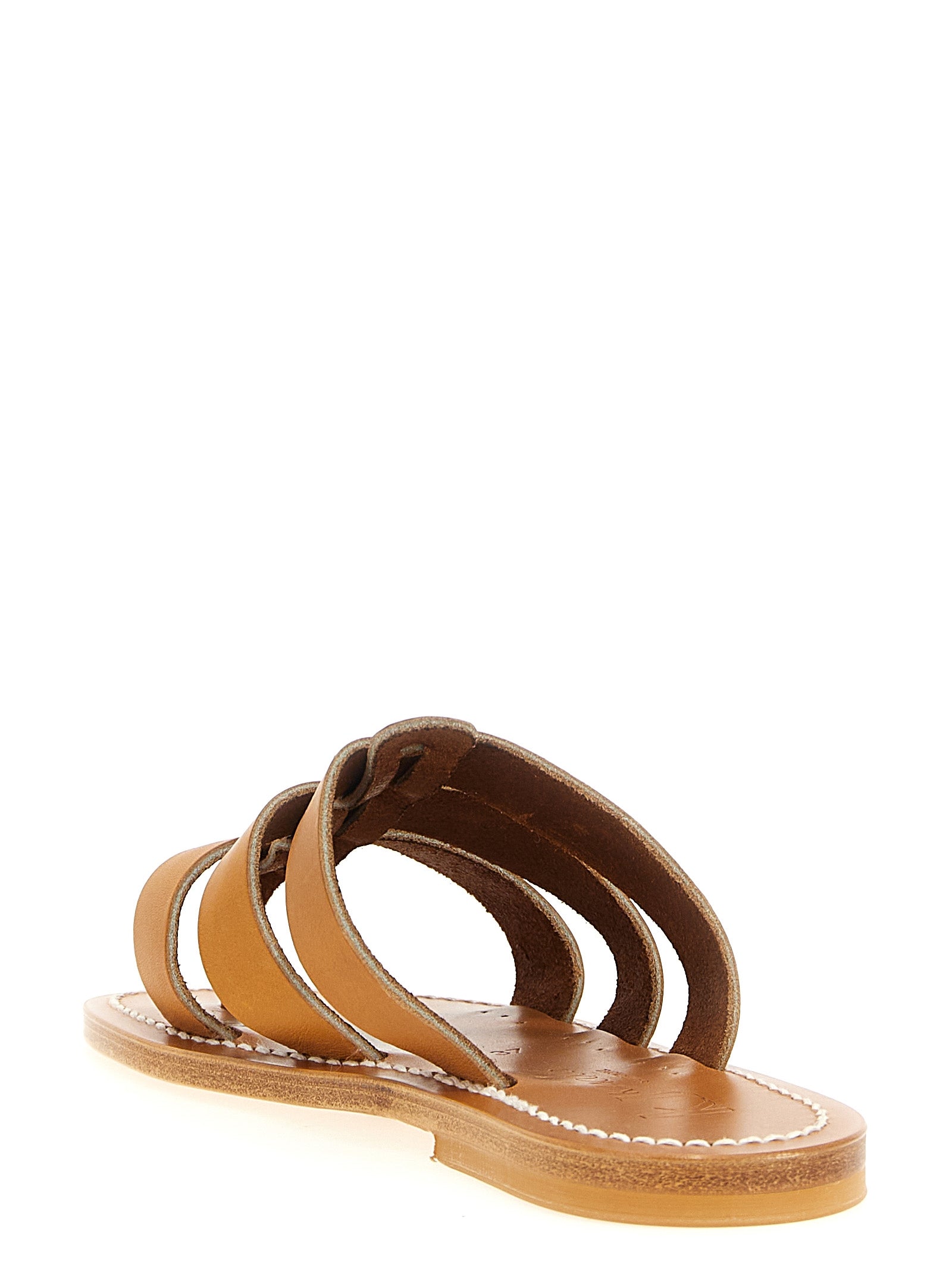K.JACQUES SAINT TROPEZ Beige Cowhide Slides