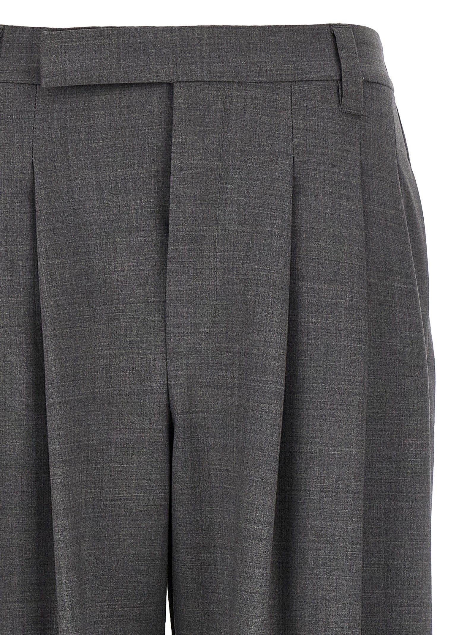 Brunello Cucinelli Gray Virgin Wool Casual Pants