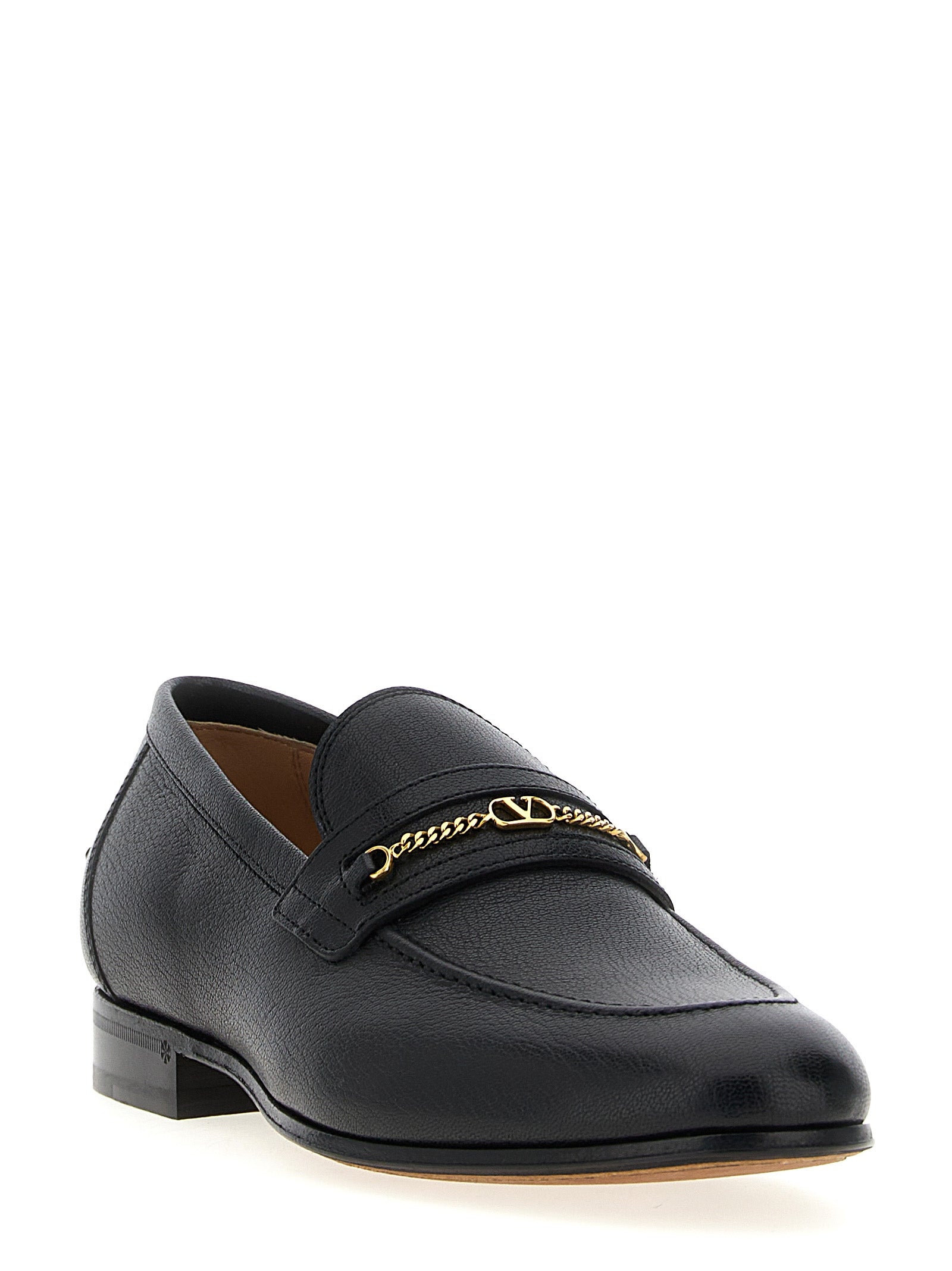 Valentino Garavani Black Goatskin Slip-On Loafers