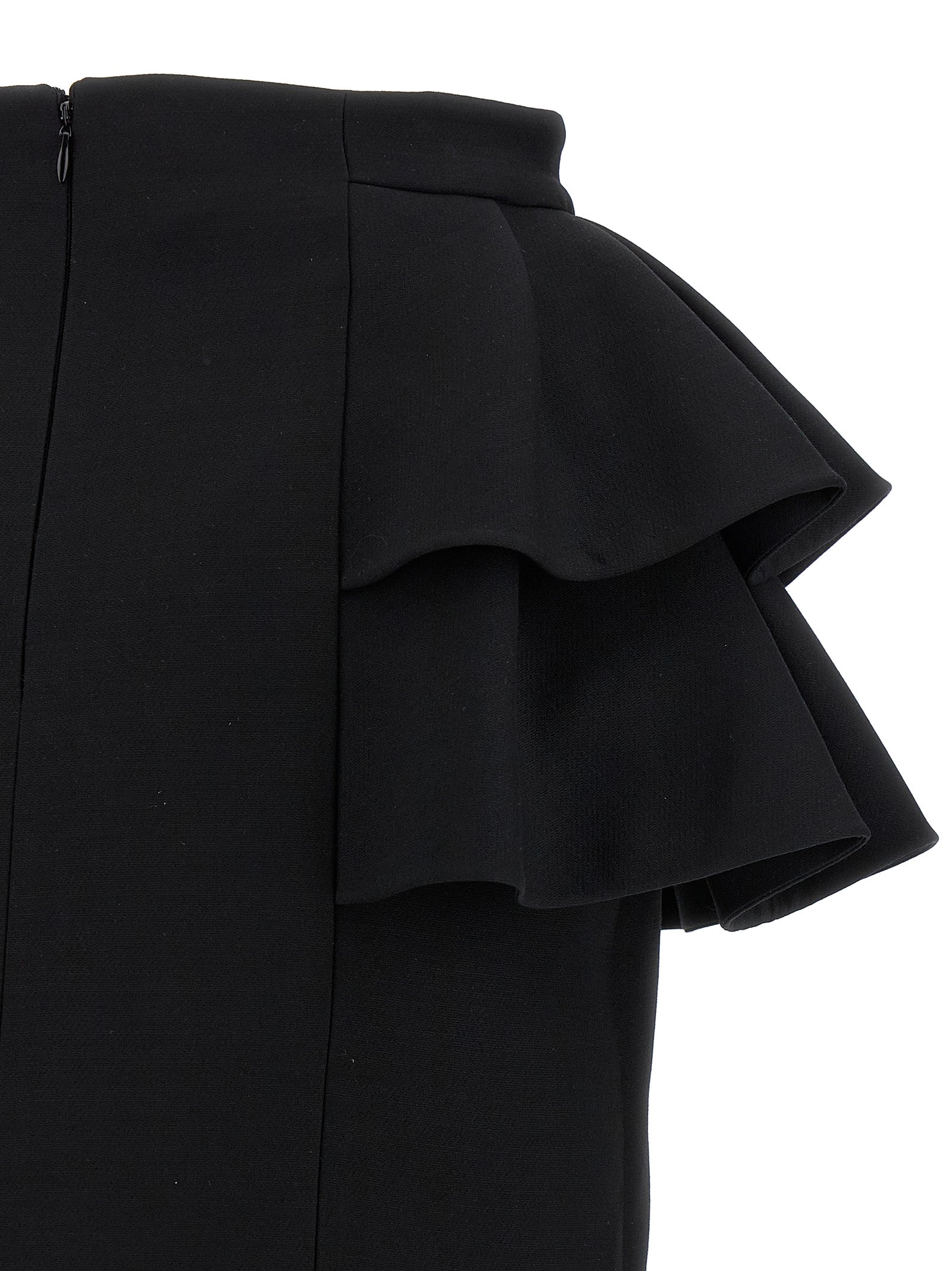 Valentino Garavani Black Virgin Wool Midi Skirt