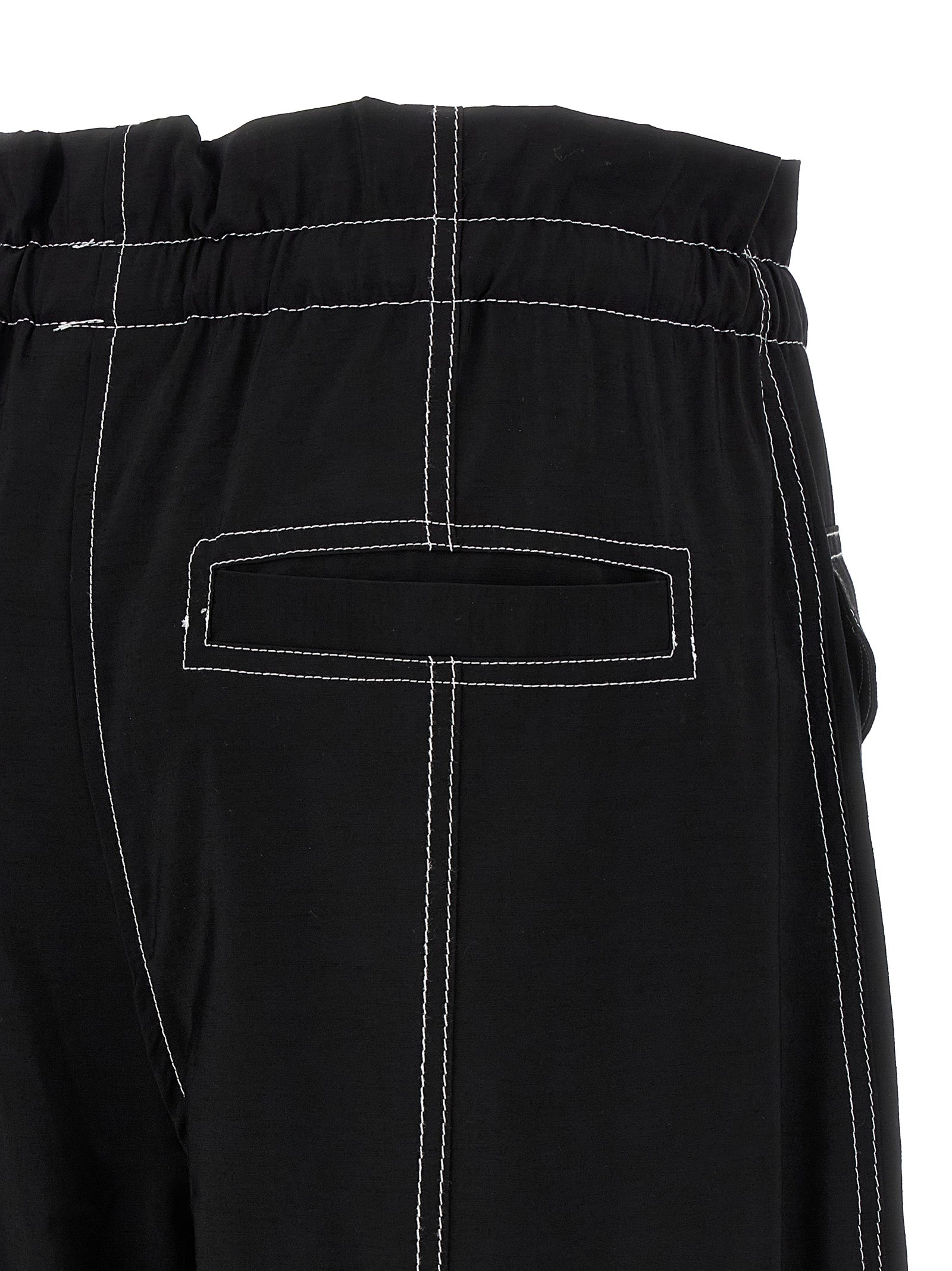 Ganni Black Viscose Casual Pants