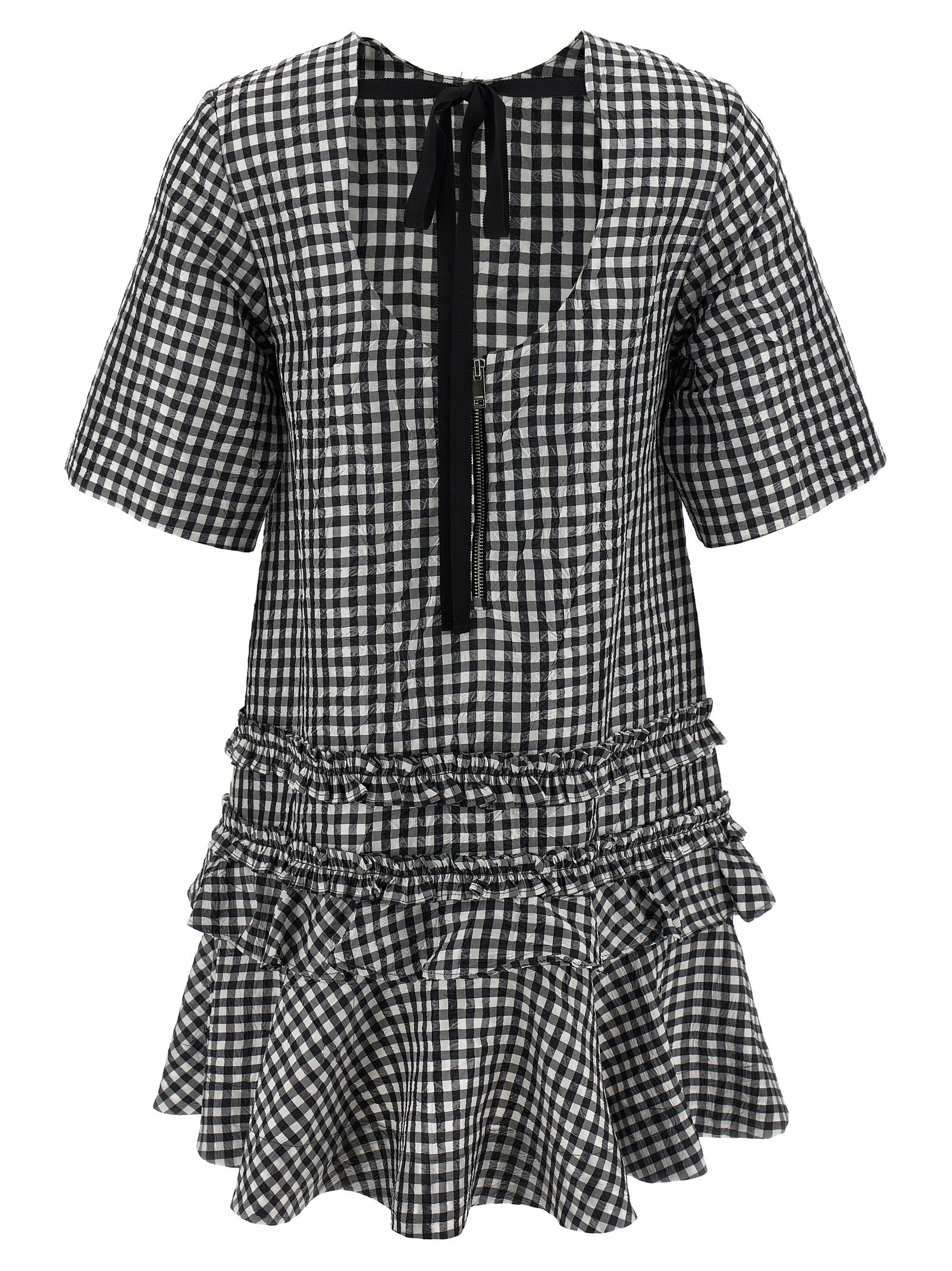 Ganni Bicolor Polyester Short Dress
