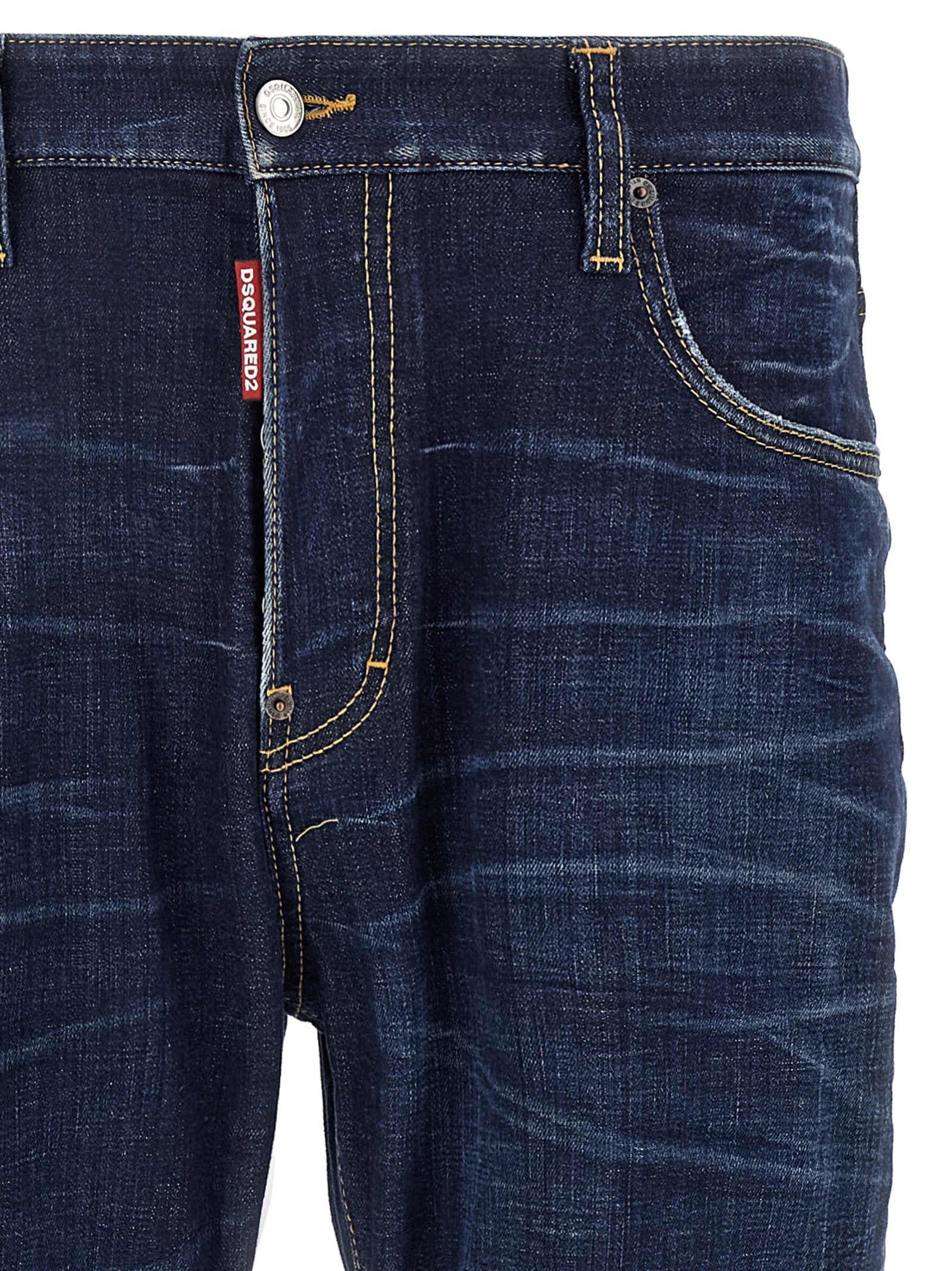 Dsquared² Blue Cotton Straight-Leg Jeans