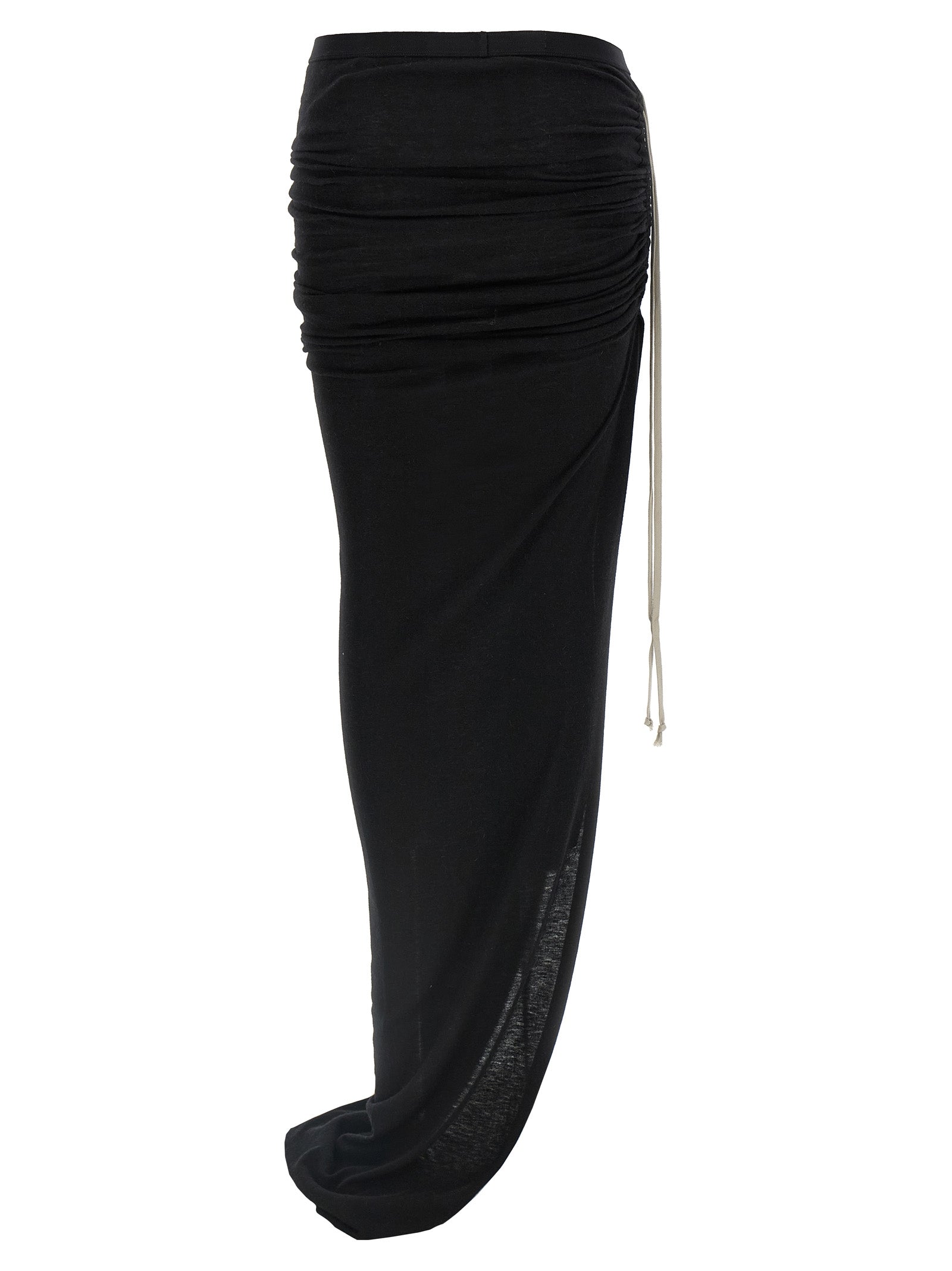 Rick Owens Black Wool Mini Skirt