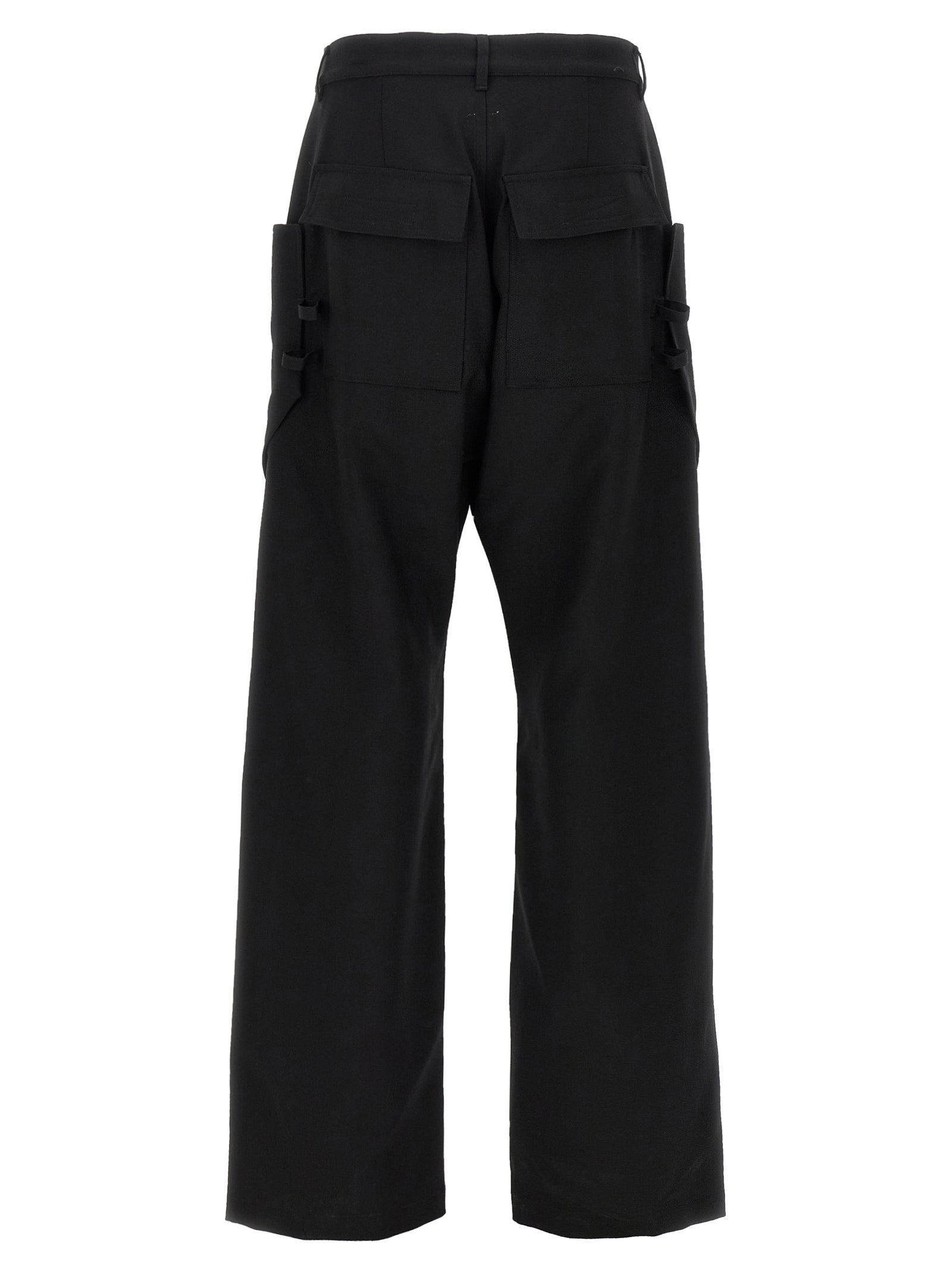 Rick Owens Black Virgin Wool Cargo Pants