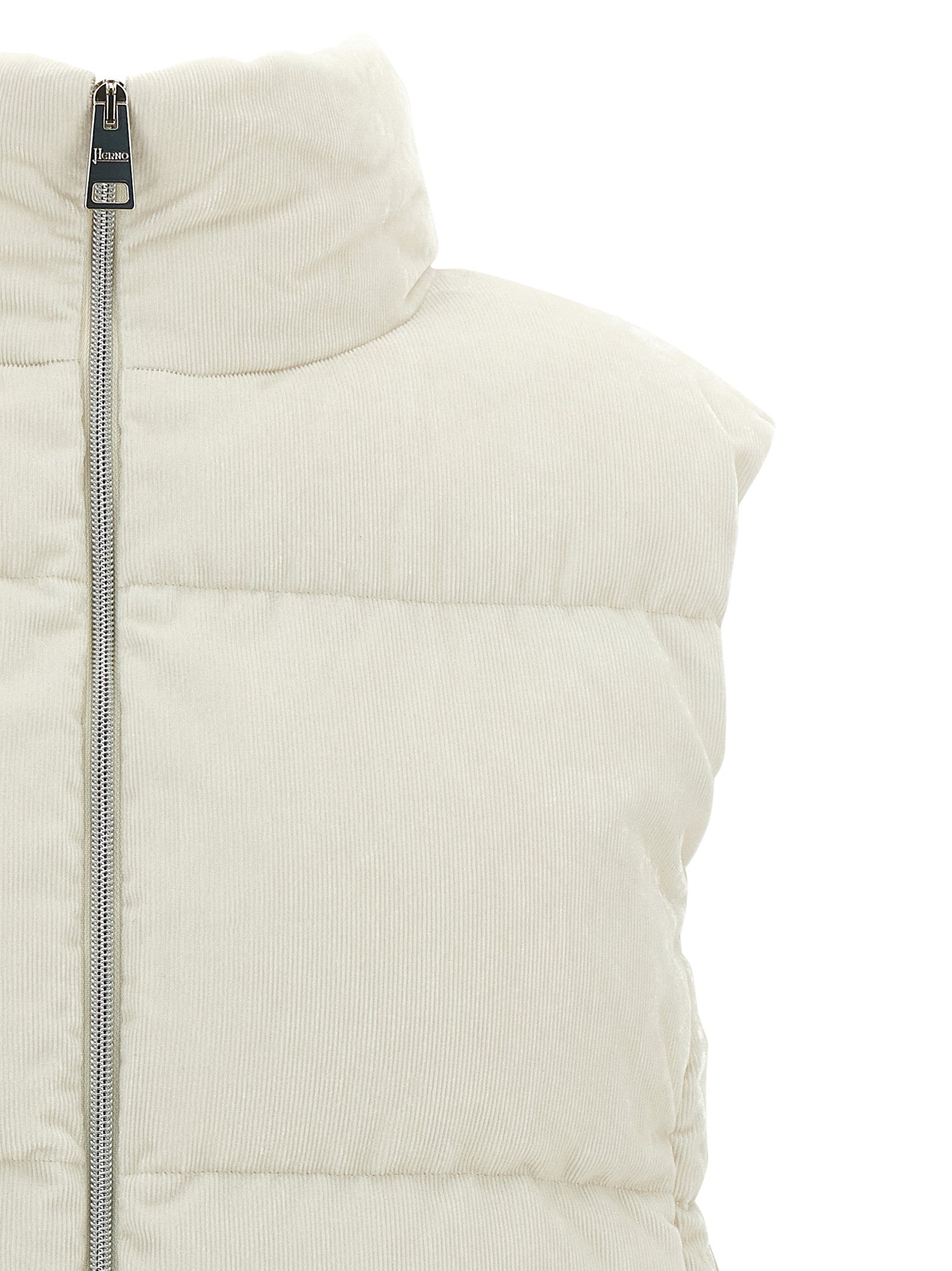 Herno White Viscose Sleeveless Jacket