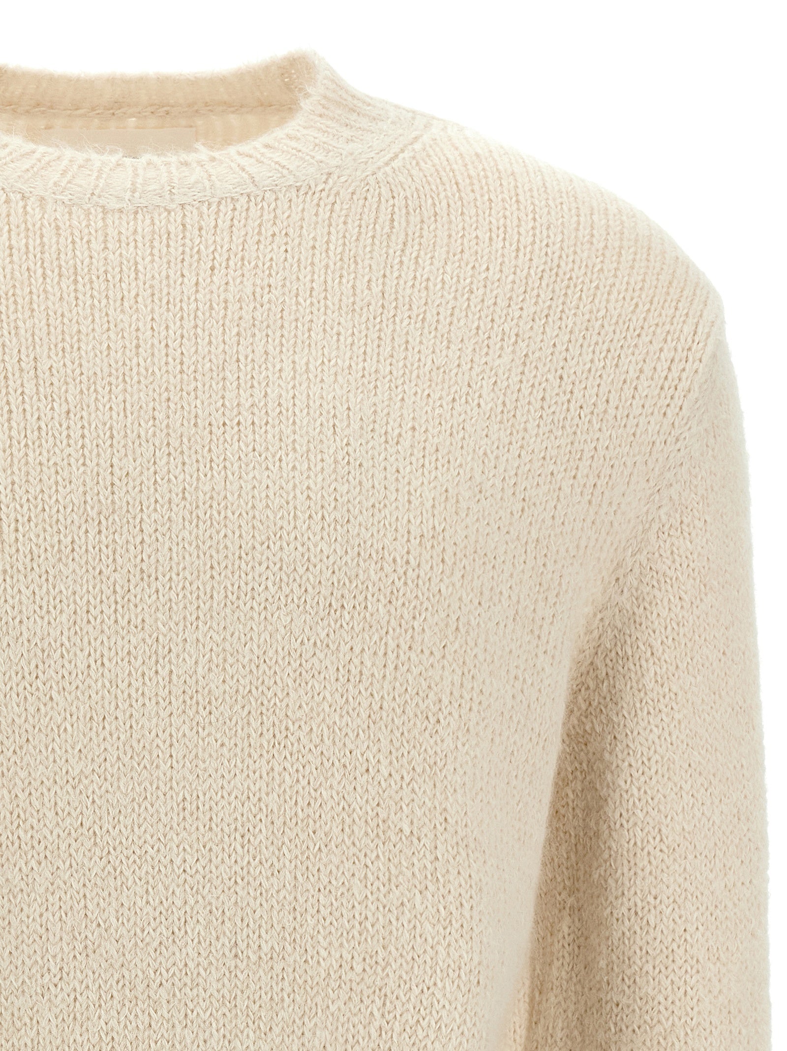 Jil Sander White Alpaca Leather Cardigan