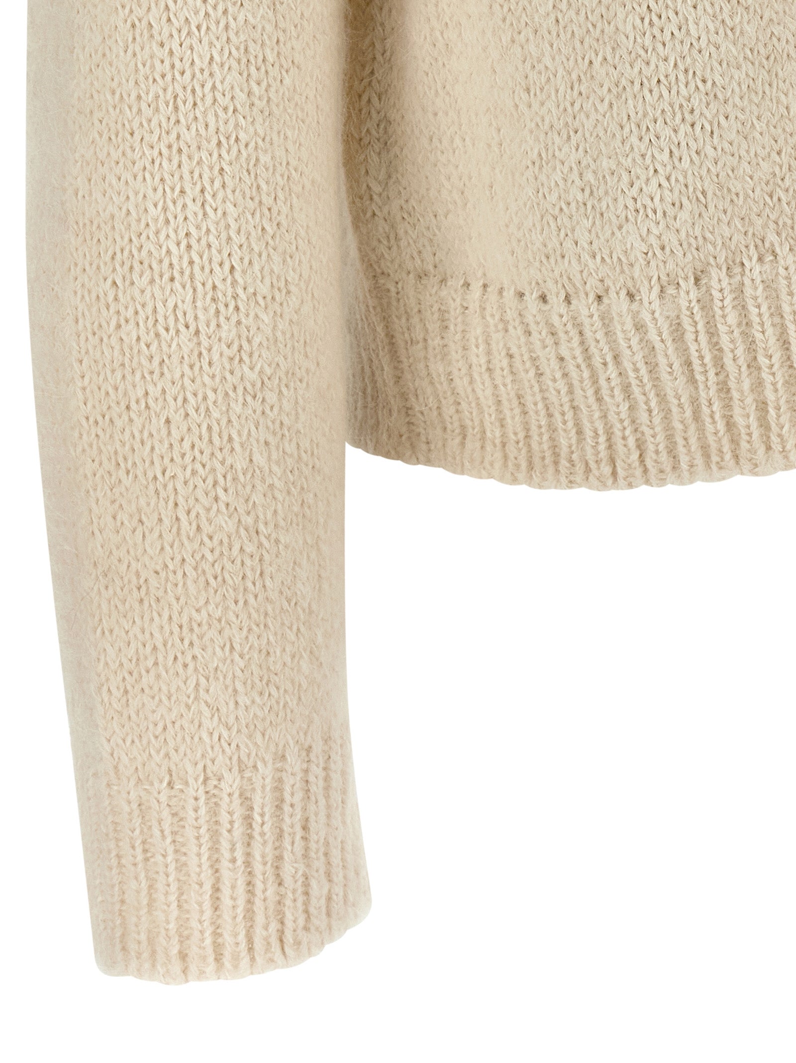 Jil Sander White Alpaca Leather Cardigan