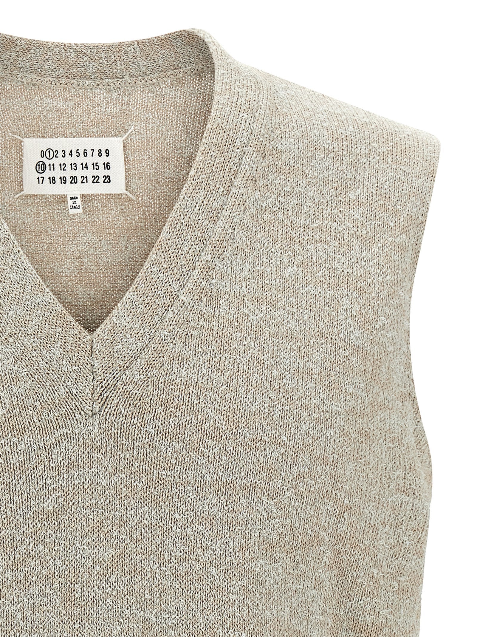 Maison Margiela Beige Cotton Sleeveles Sweater