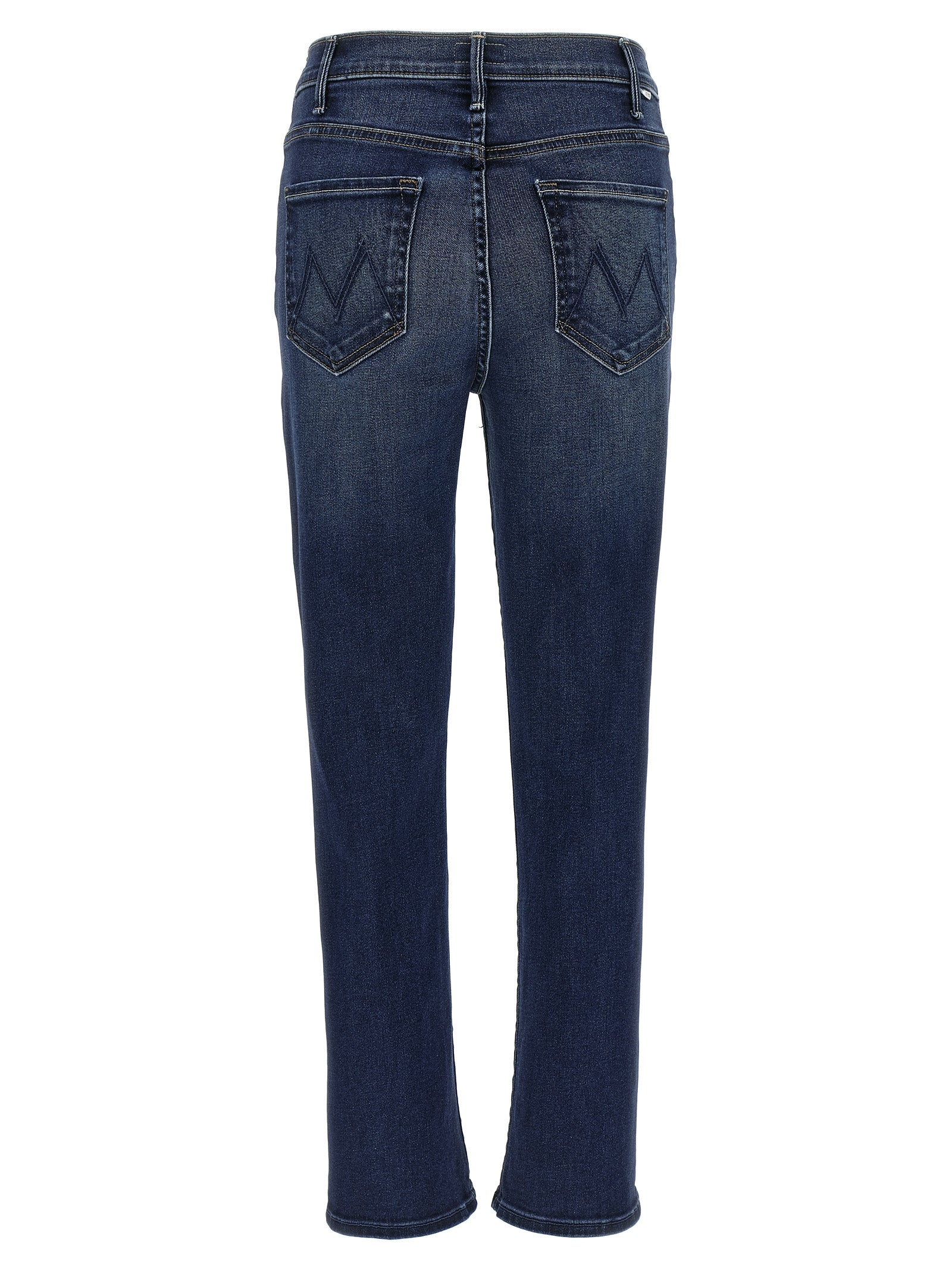 Mother Denim Blue Cotton Flared Jeans