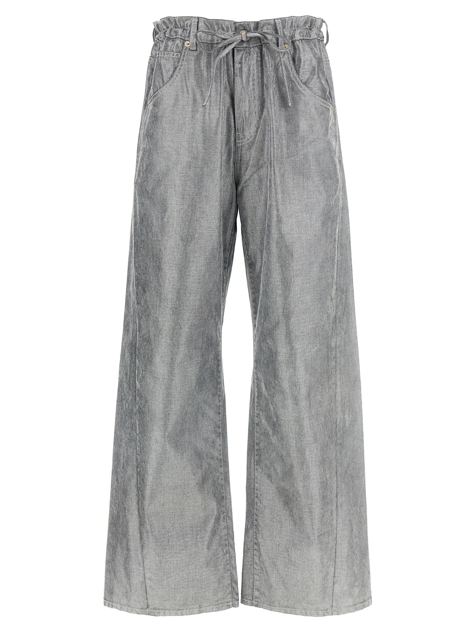 Darkpark Silver Cotton Jeans Denim