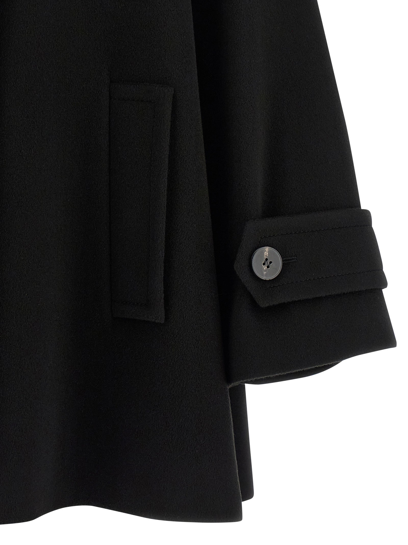 Alberto Biani Black Virgin Wool Coat