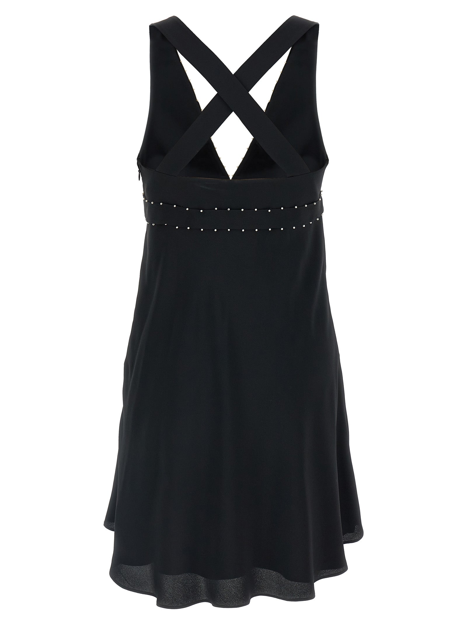 Giovanni Bedin Black Acetate Short Dress