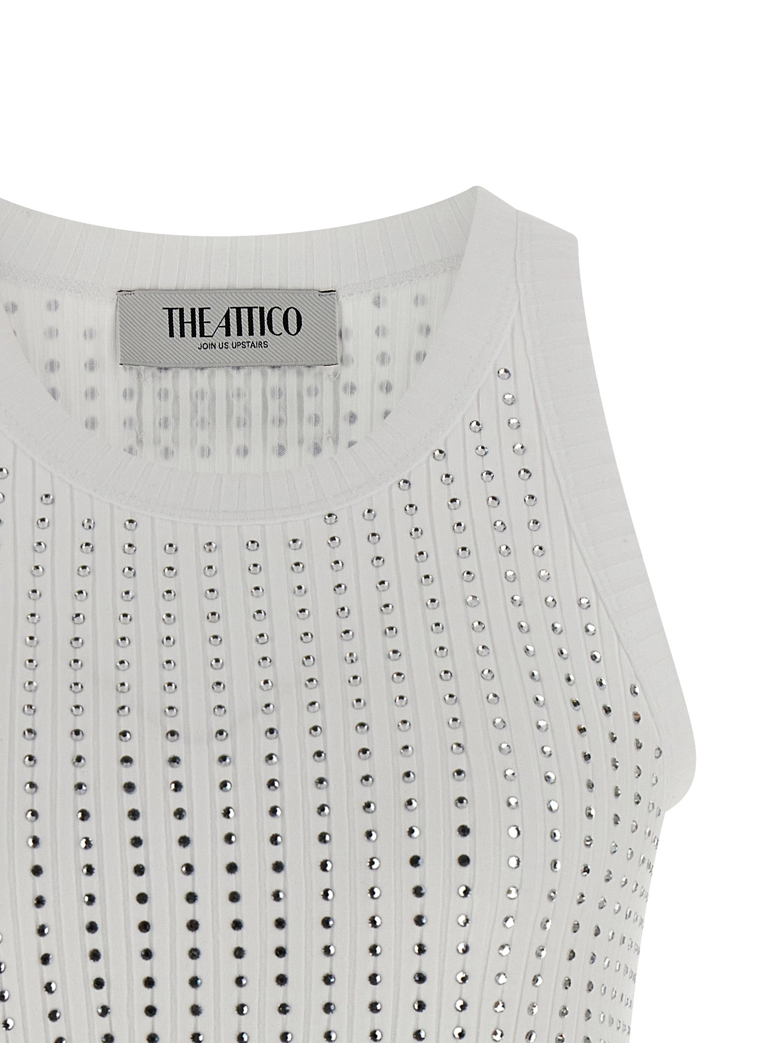 The Attico White Cotton Sleeveles T-Shirt