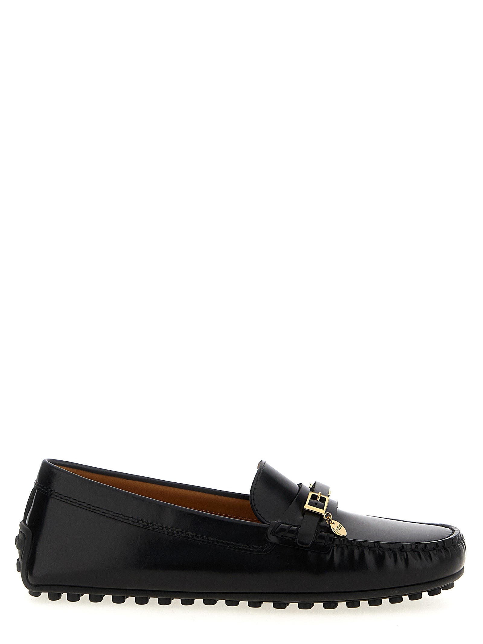 Tod's Black Calfskin Slip-On Loafers