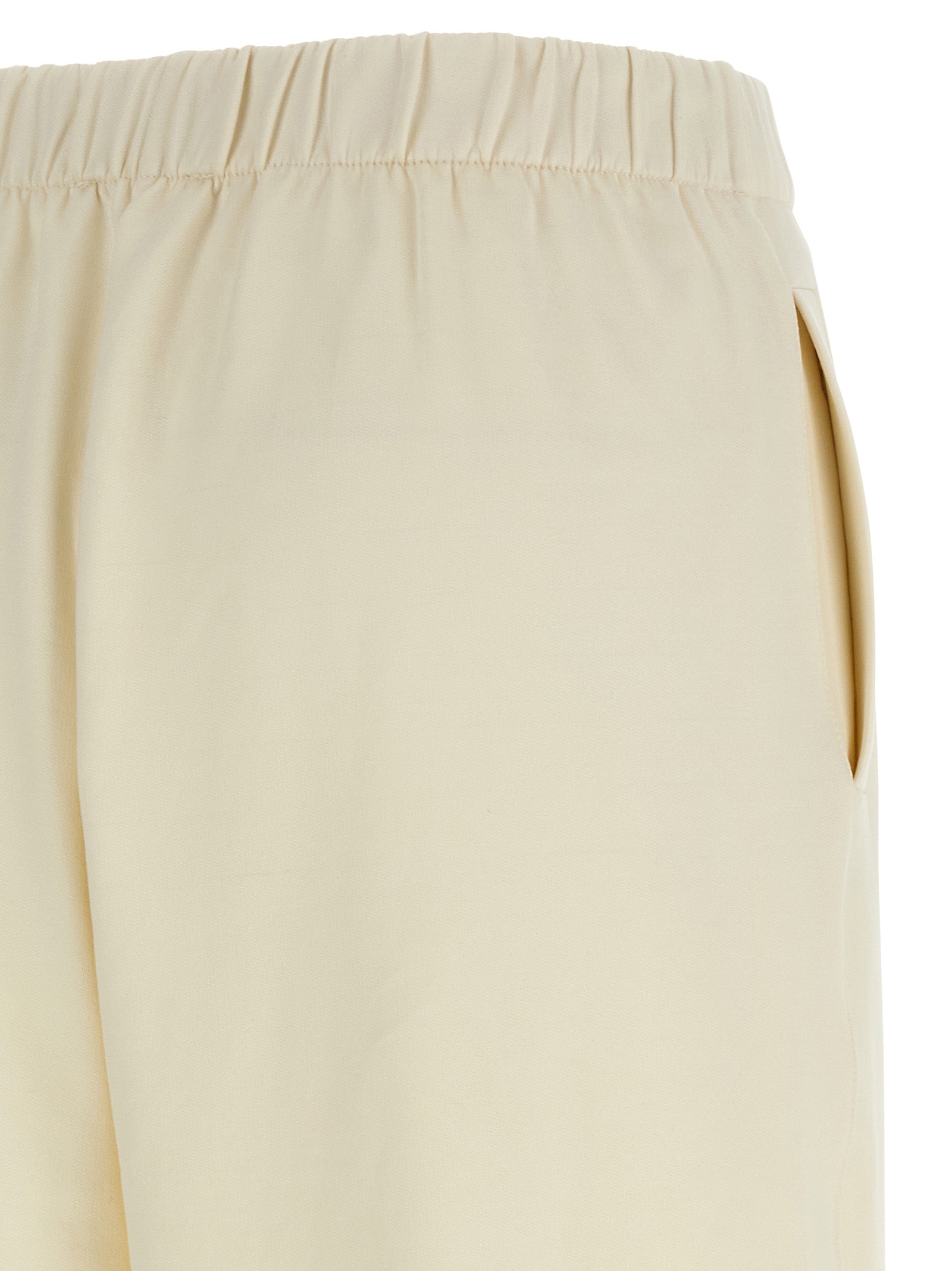 Max Mara White Silk Casual Pants