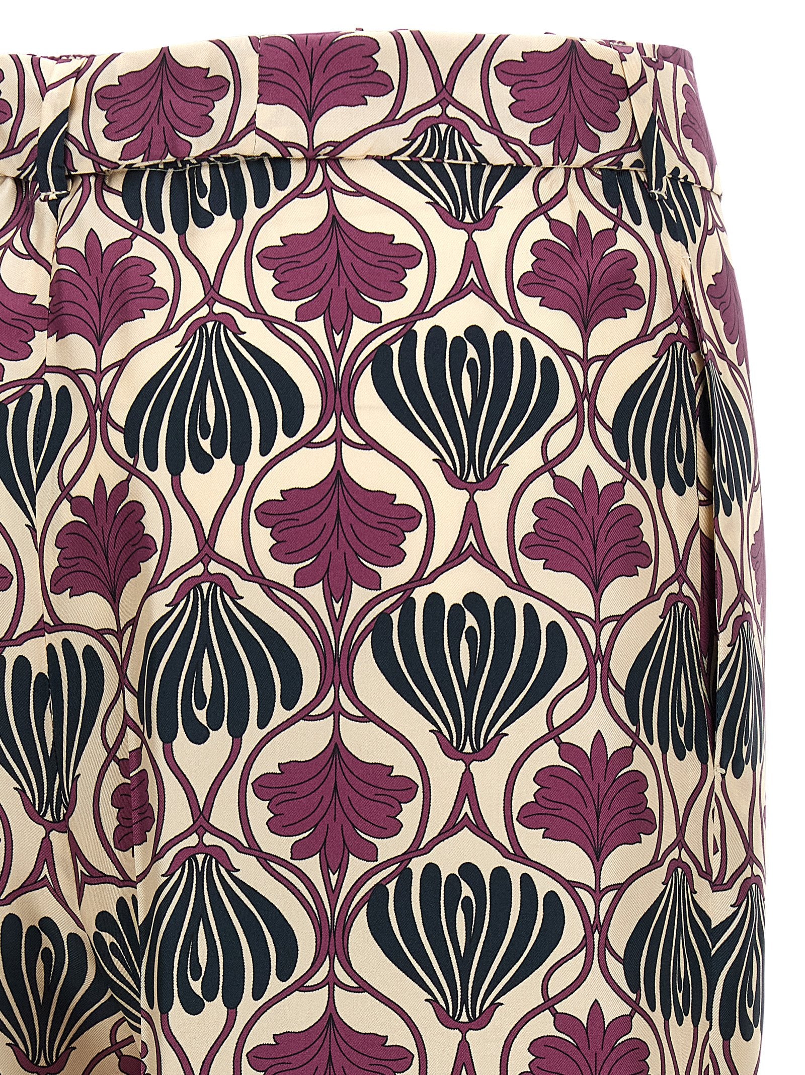 Max Mara Purple Silk Casual Pants