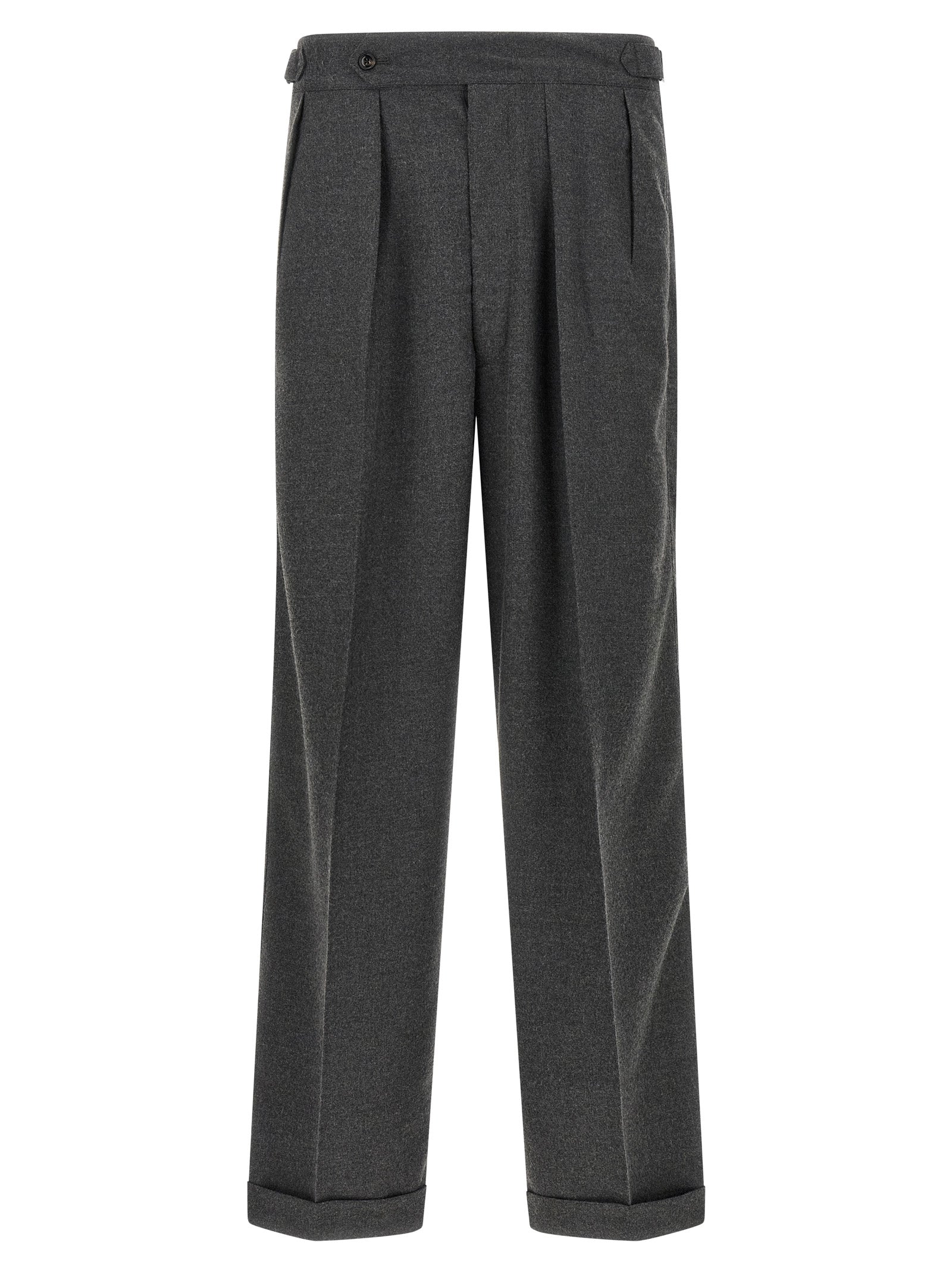 CELLAR DOOR Gray Polyester Casual Pants