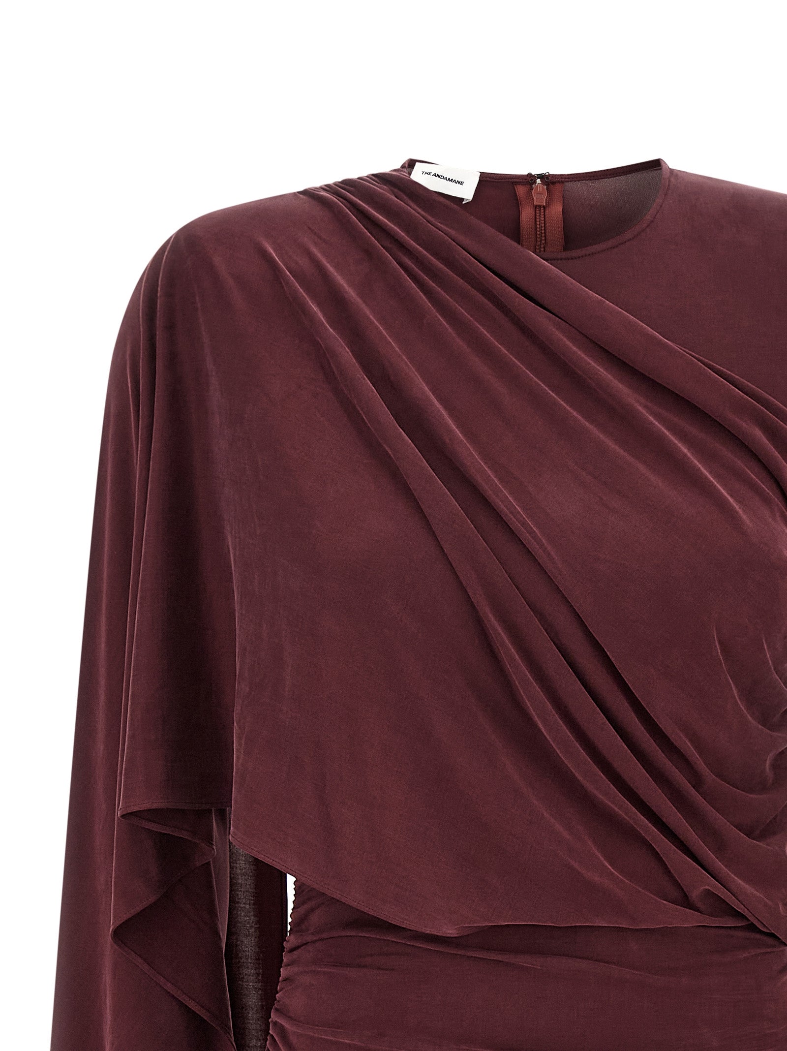The Andamane Bordeaux Copper Short Dress
